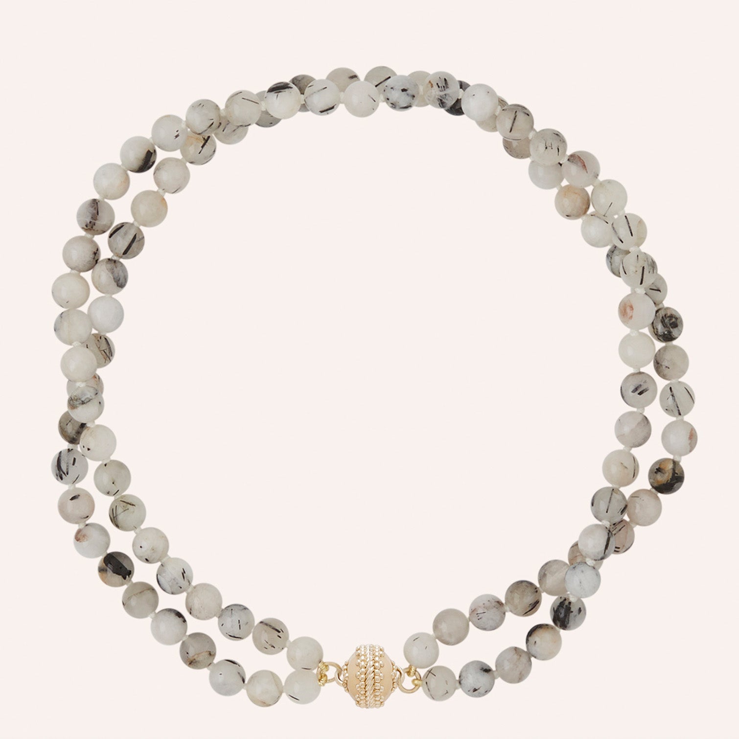 Victoire 8mm Tourmalinated Quartz Necklace