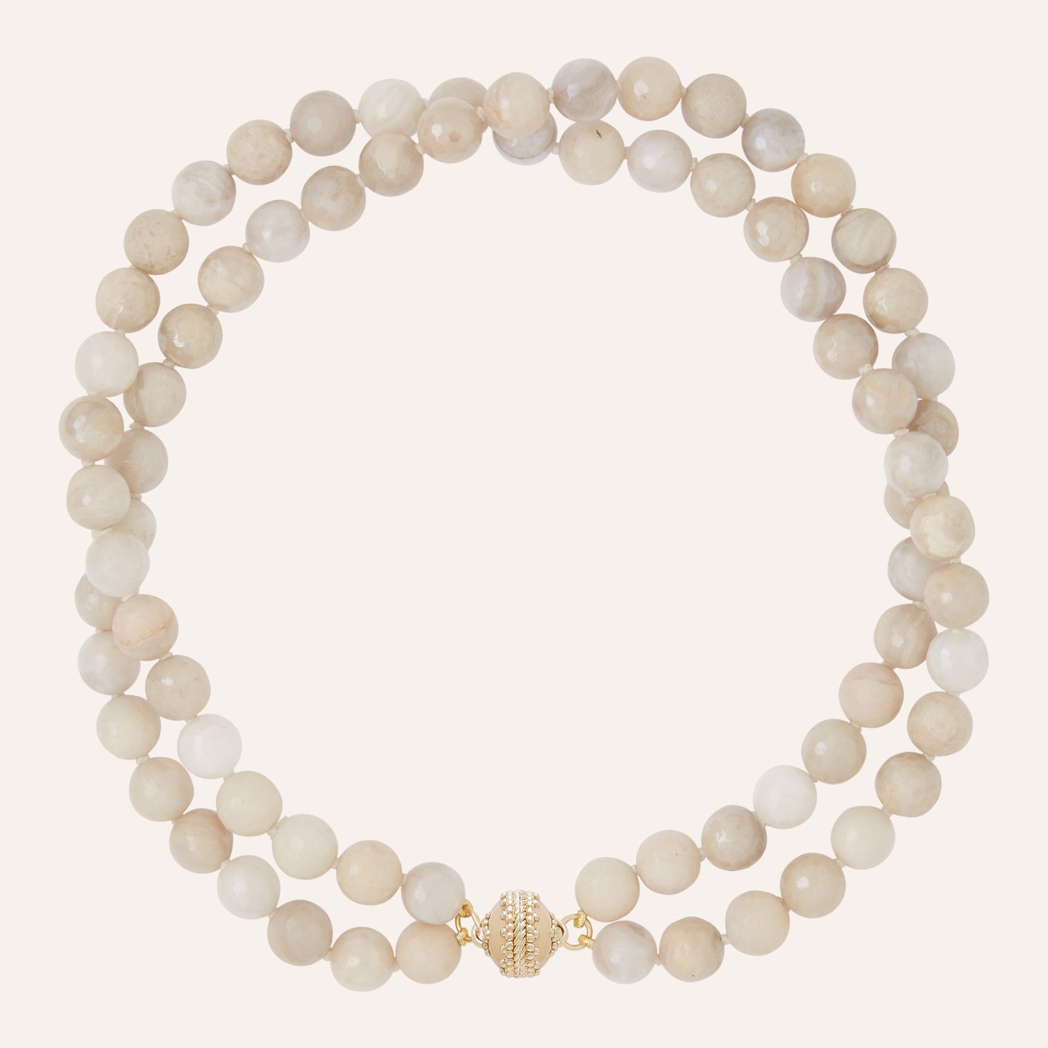 Victoire 10mm Gray Agate Double-Stand Necklace