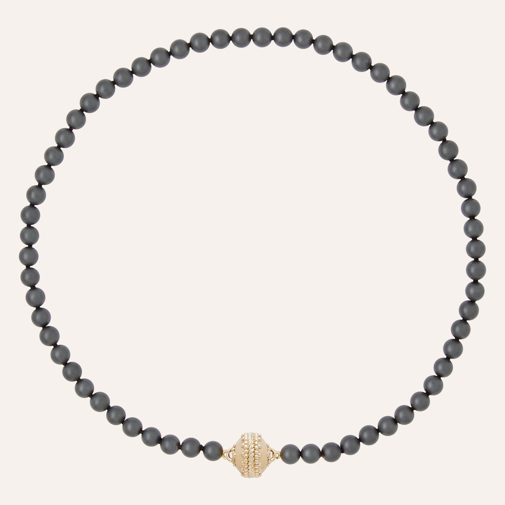 Victoire 6mm Grey Hematite Necklace