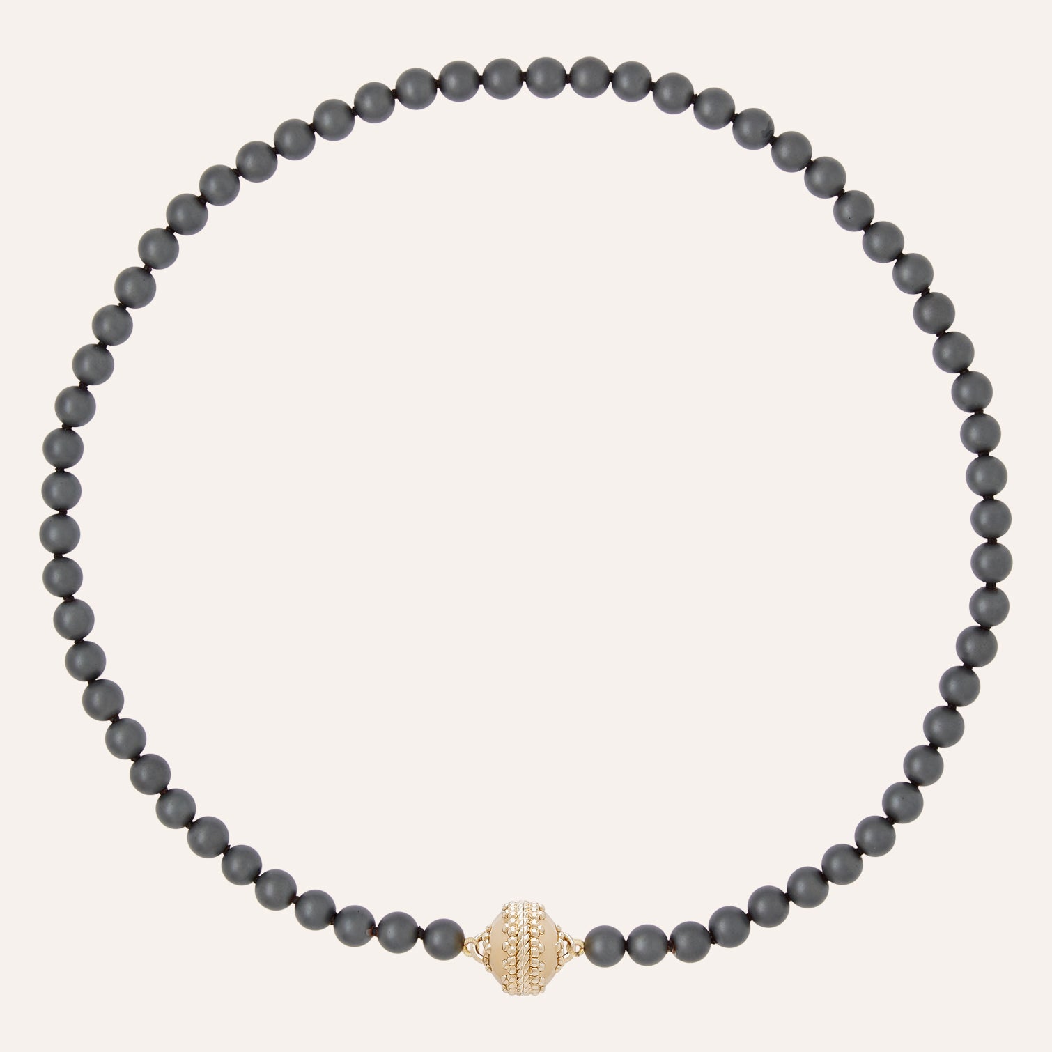Victoire 6mm Grey Hematite Necklace