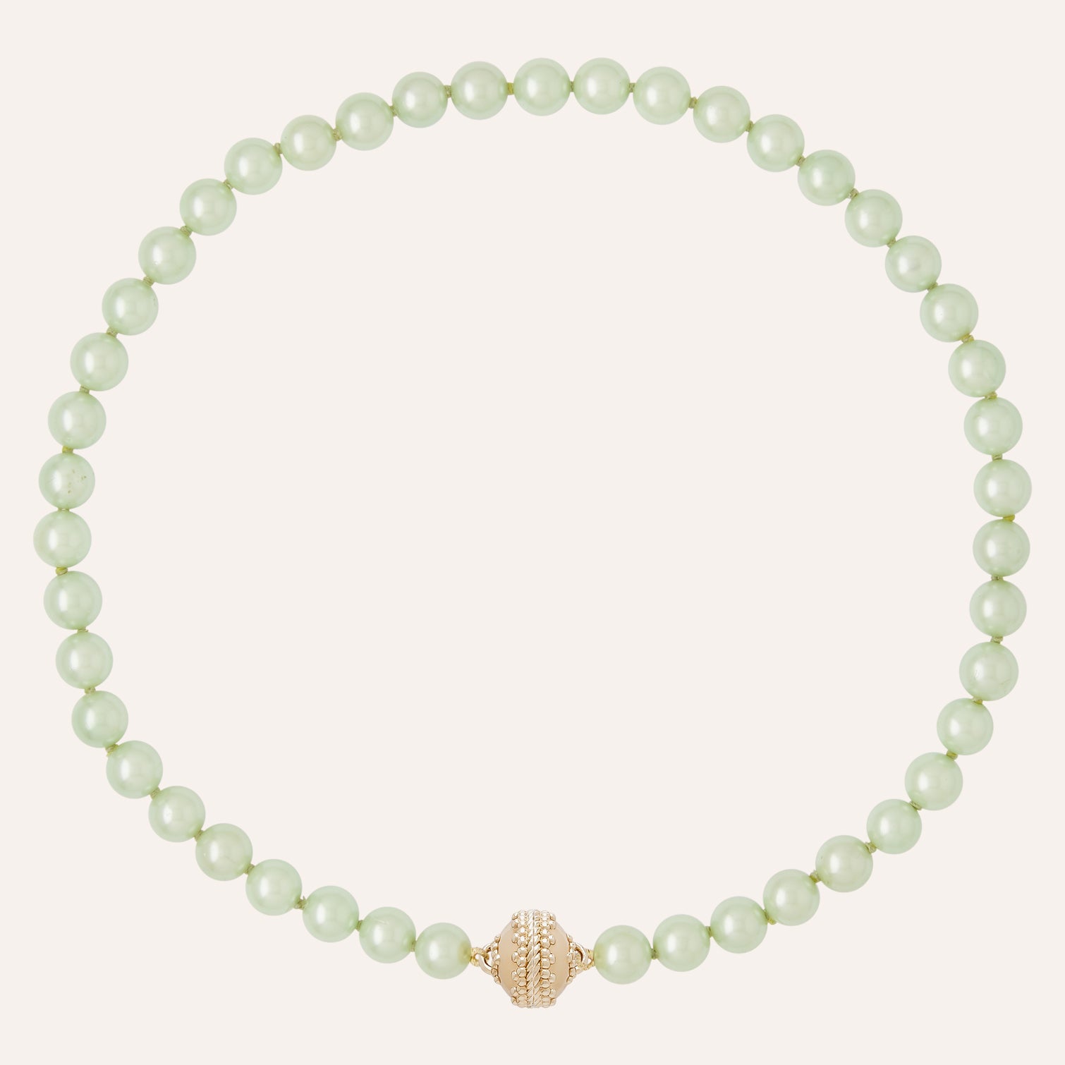 Dyed Green Potato Pearl Single Strand Necklace