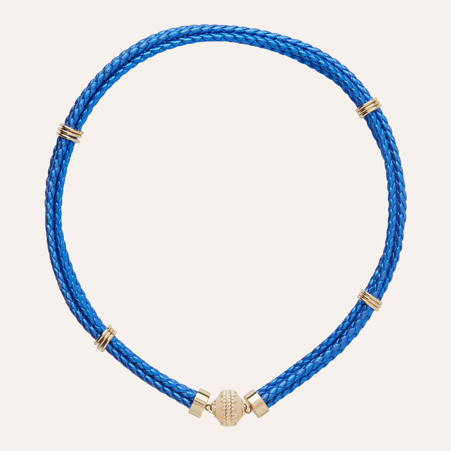 Aspen Braided Leather 'Wonder Woman' Blue Necklace
