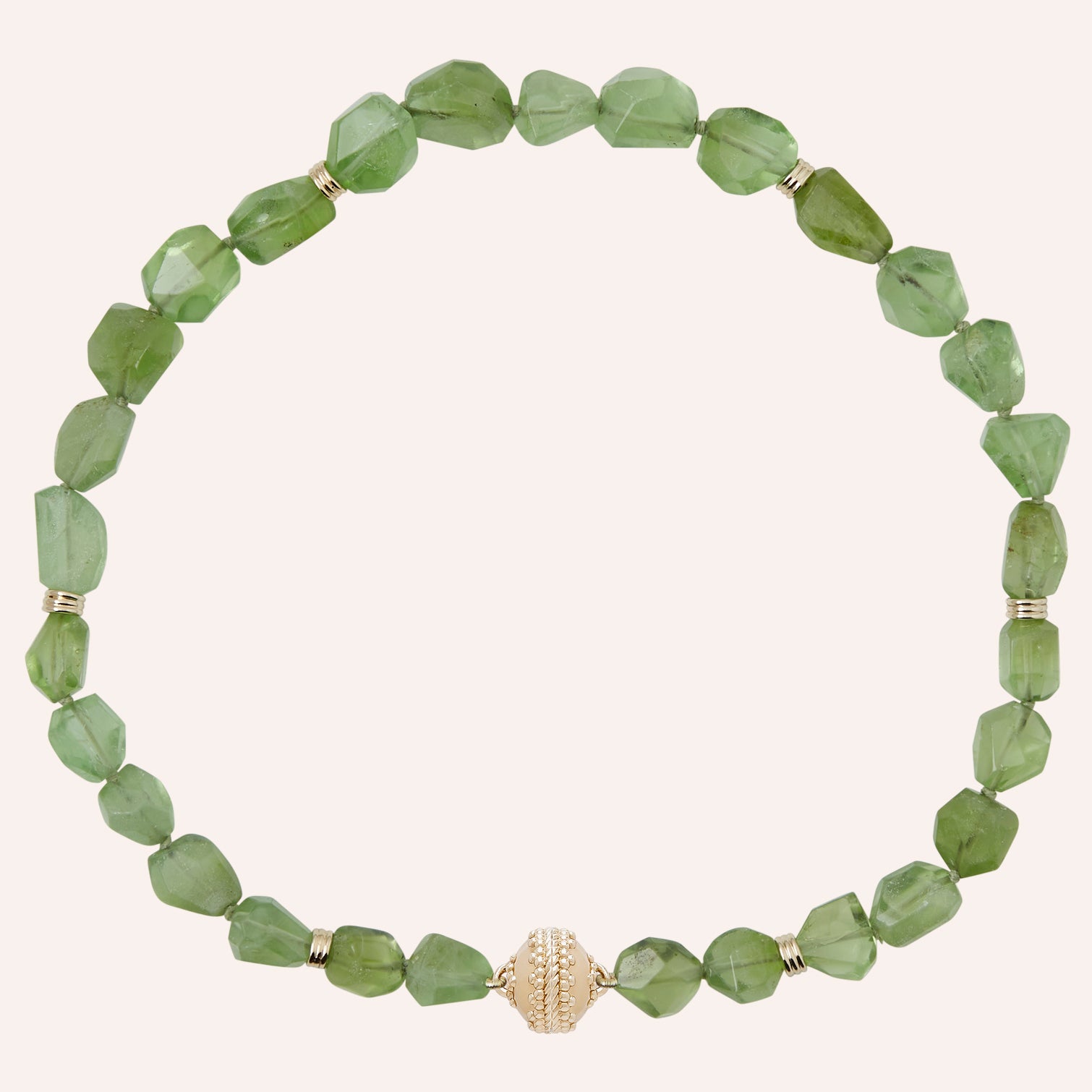 Helen Peridot Faceted Gold Ring Necklace