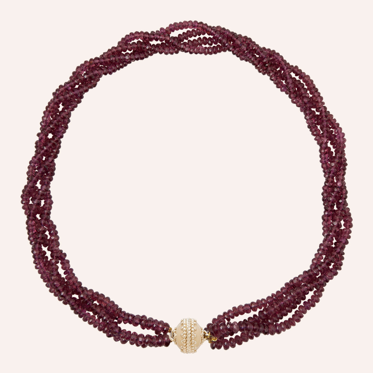 Purple Umbalite Faceted Rondelle Multi-Strand Necklace