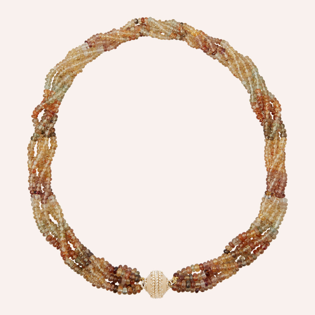Canary Zircon Rondelle Multi-Strand Necklace