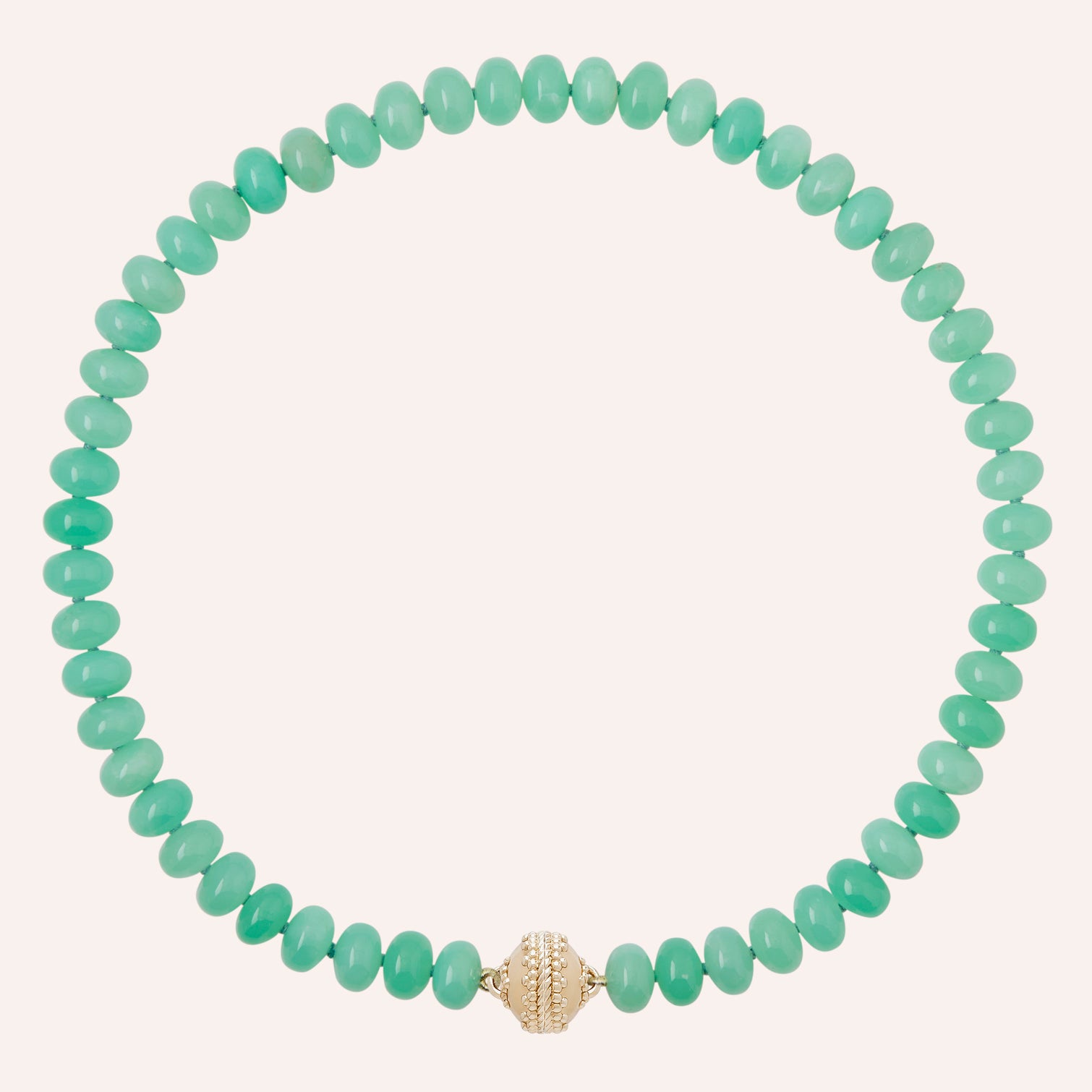 Light Green Chrysoprase Rondelle Necklace