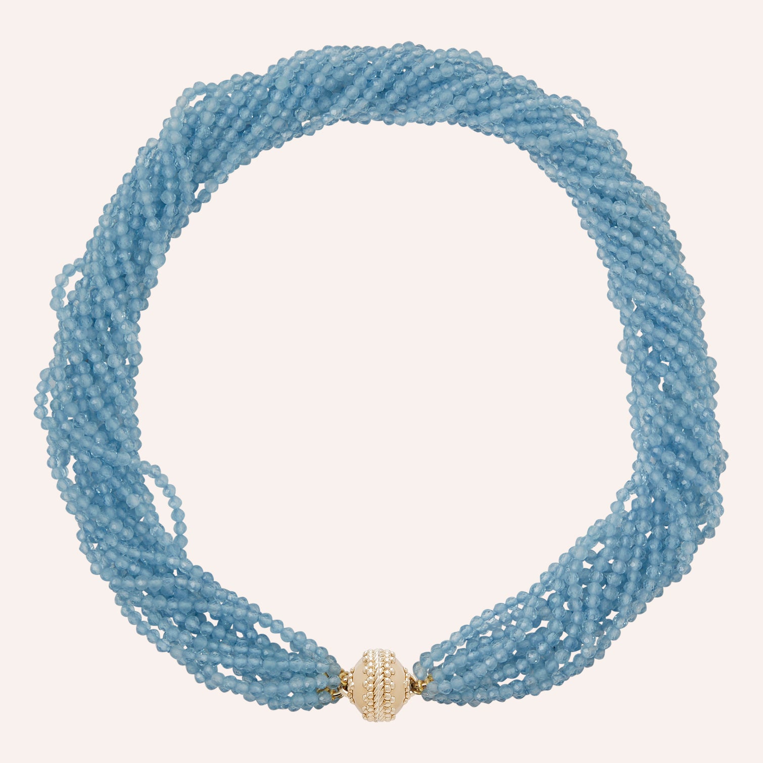 Michel 3mm Aquamarine Multi-Strand Necklace