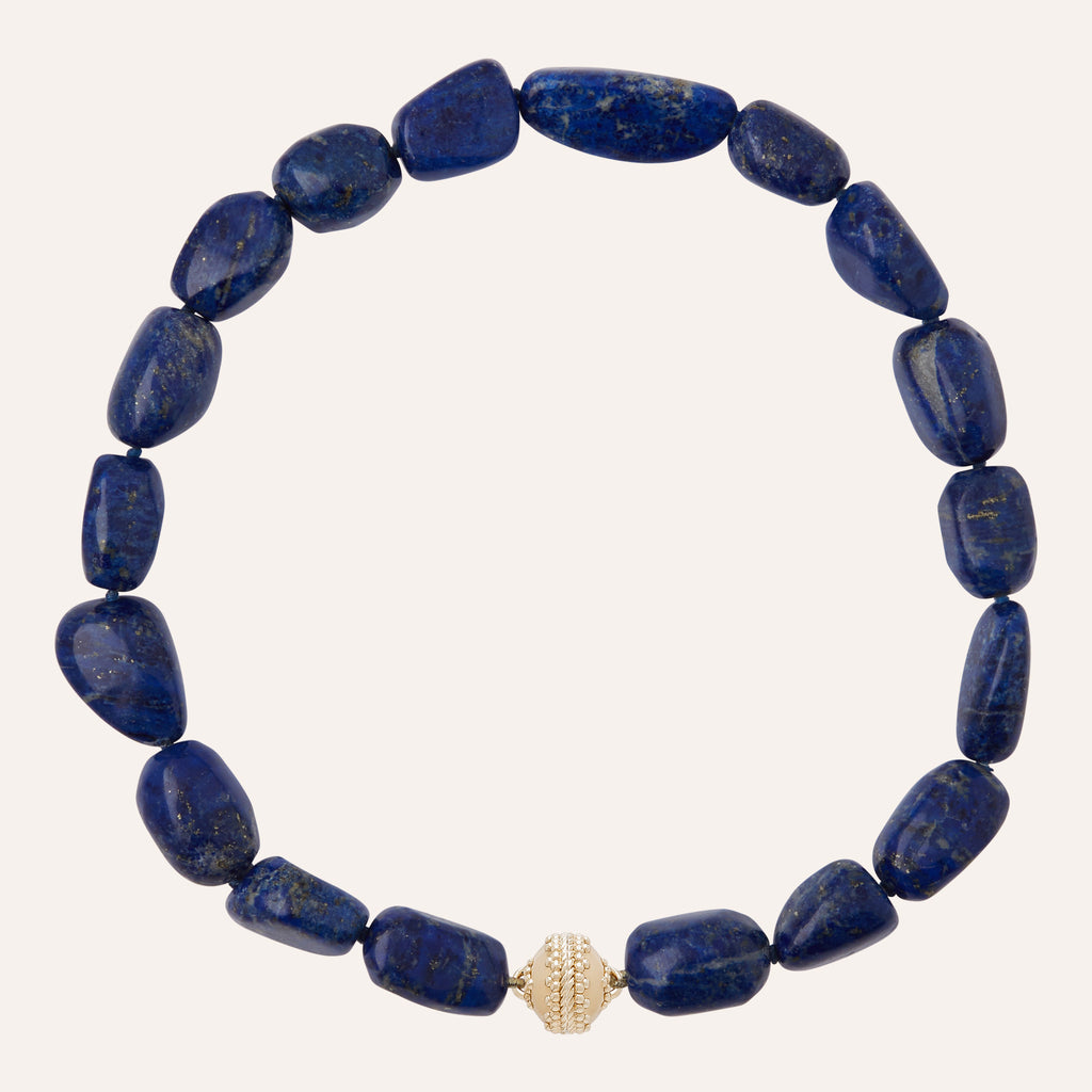 Blue Lapis Small Pebble Necklace