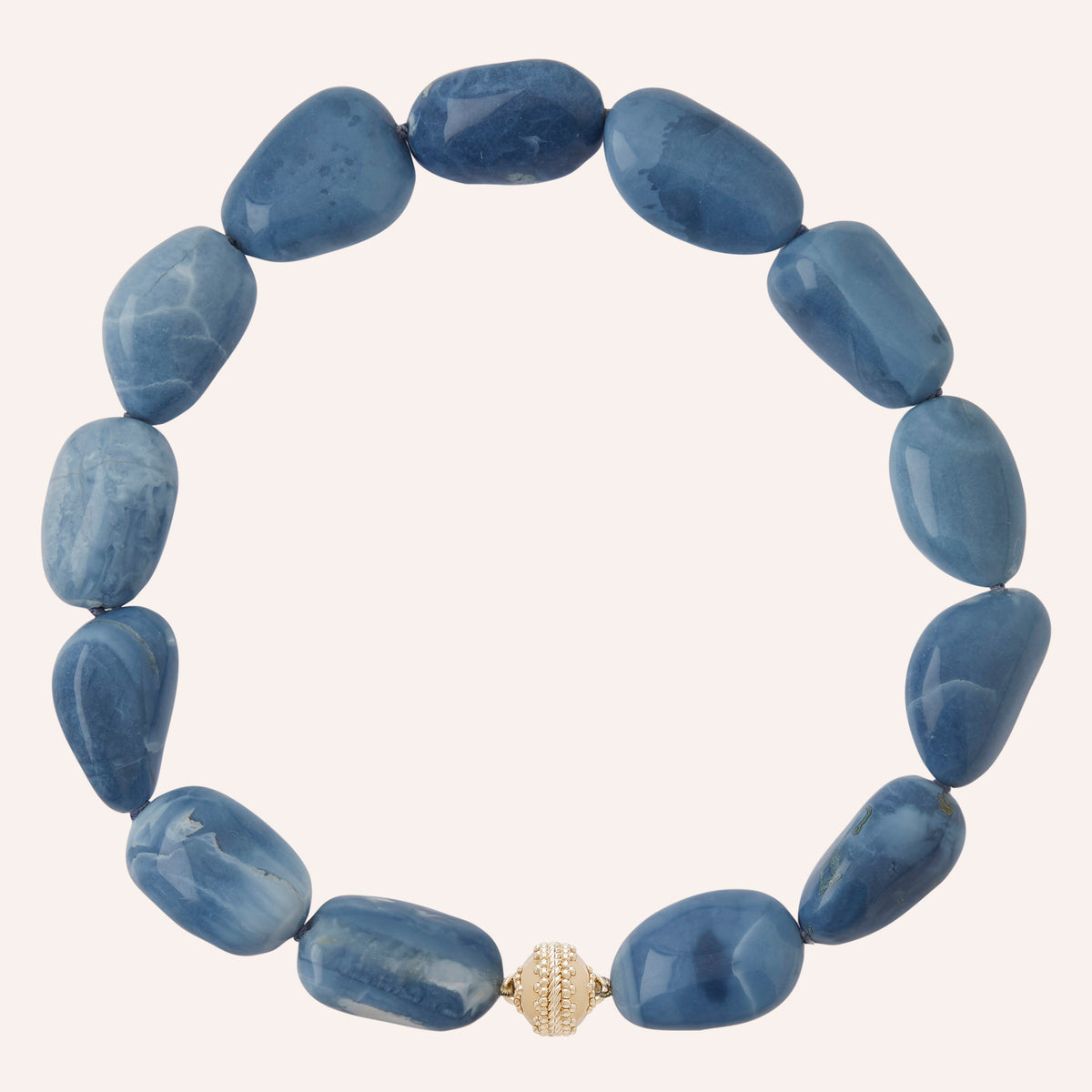 Large Blue Opal Tumbled Nugget Necklace