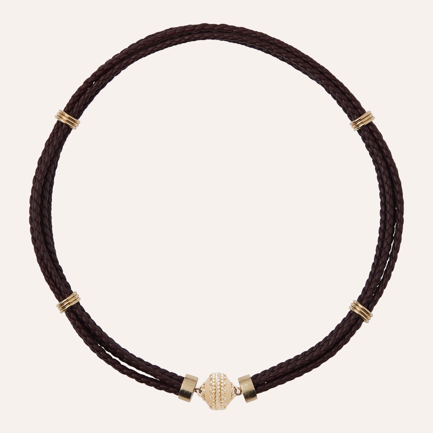 Aspen Braided Plum Leather Necklace
