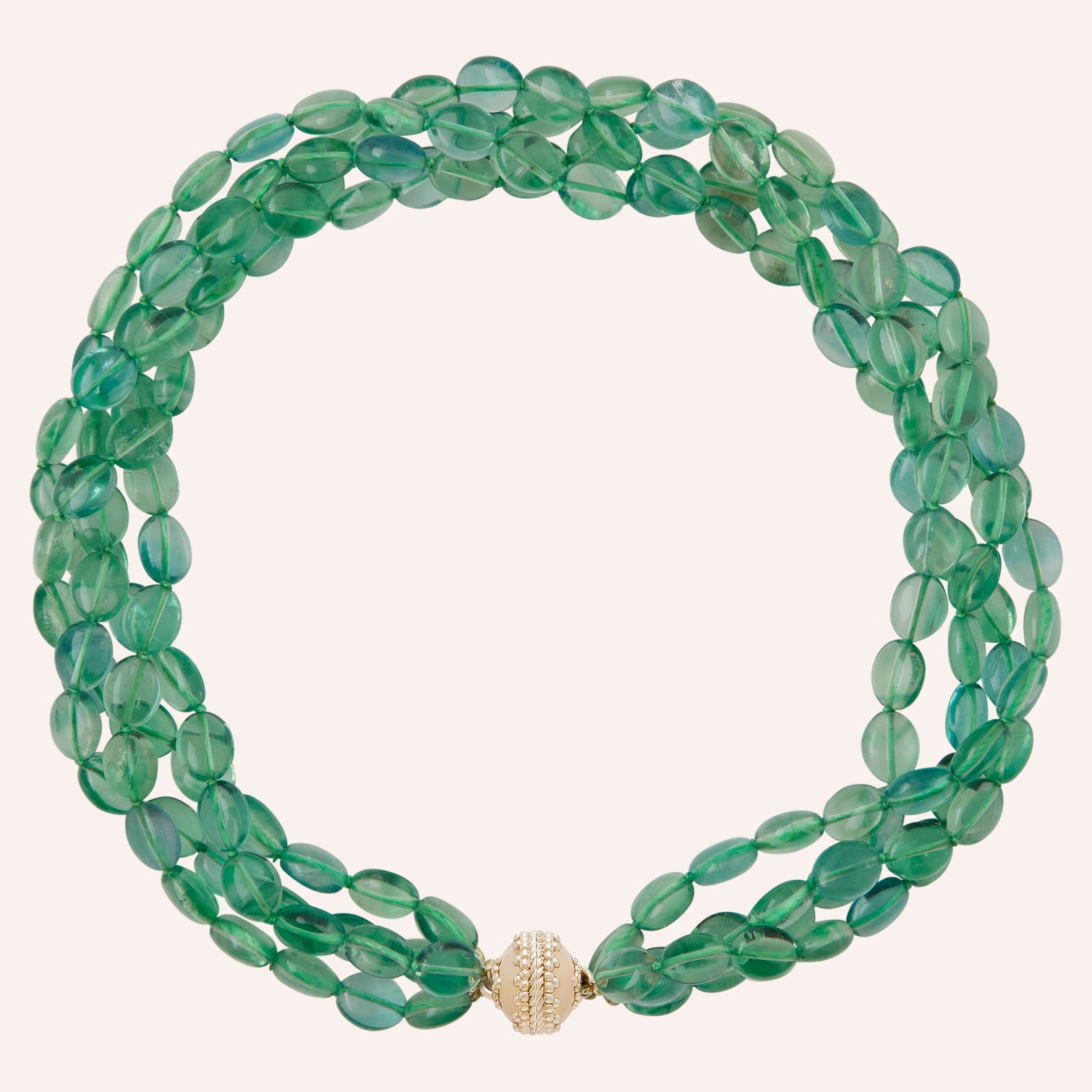 Helen Green Flourite Tumbled Multi-Strand Necklace