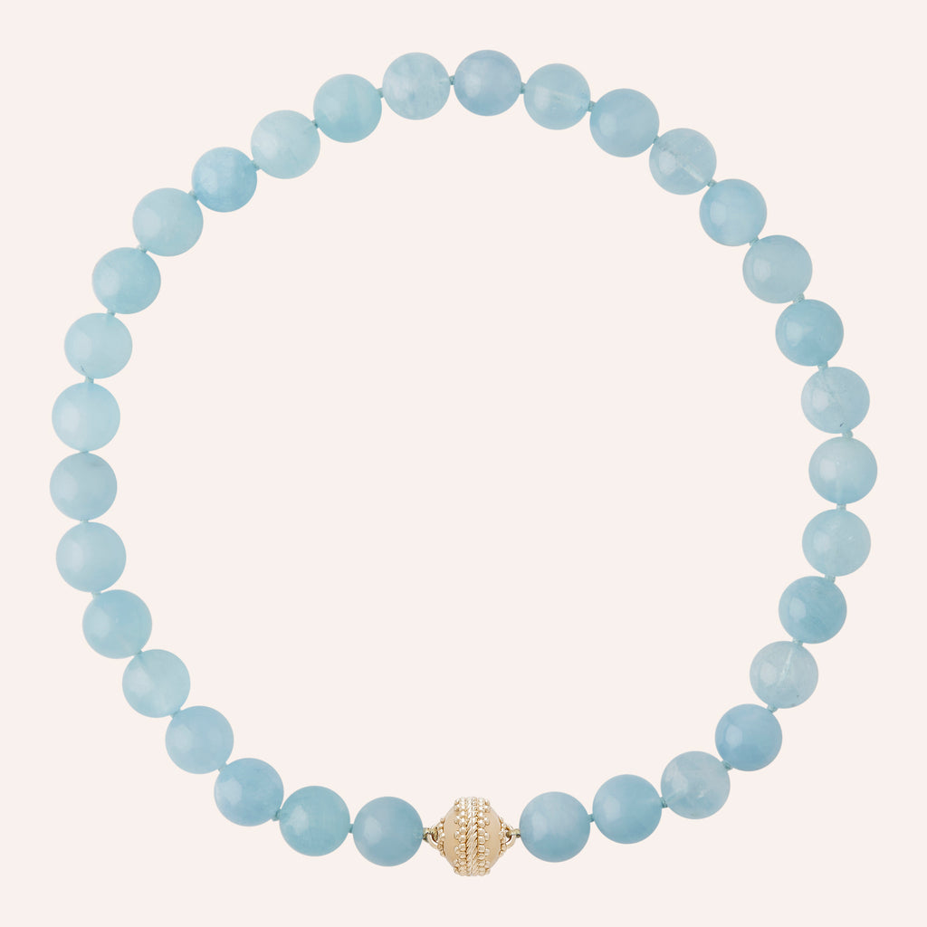 Victoire 12mm Blue Aquamarine Necklace