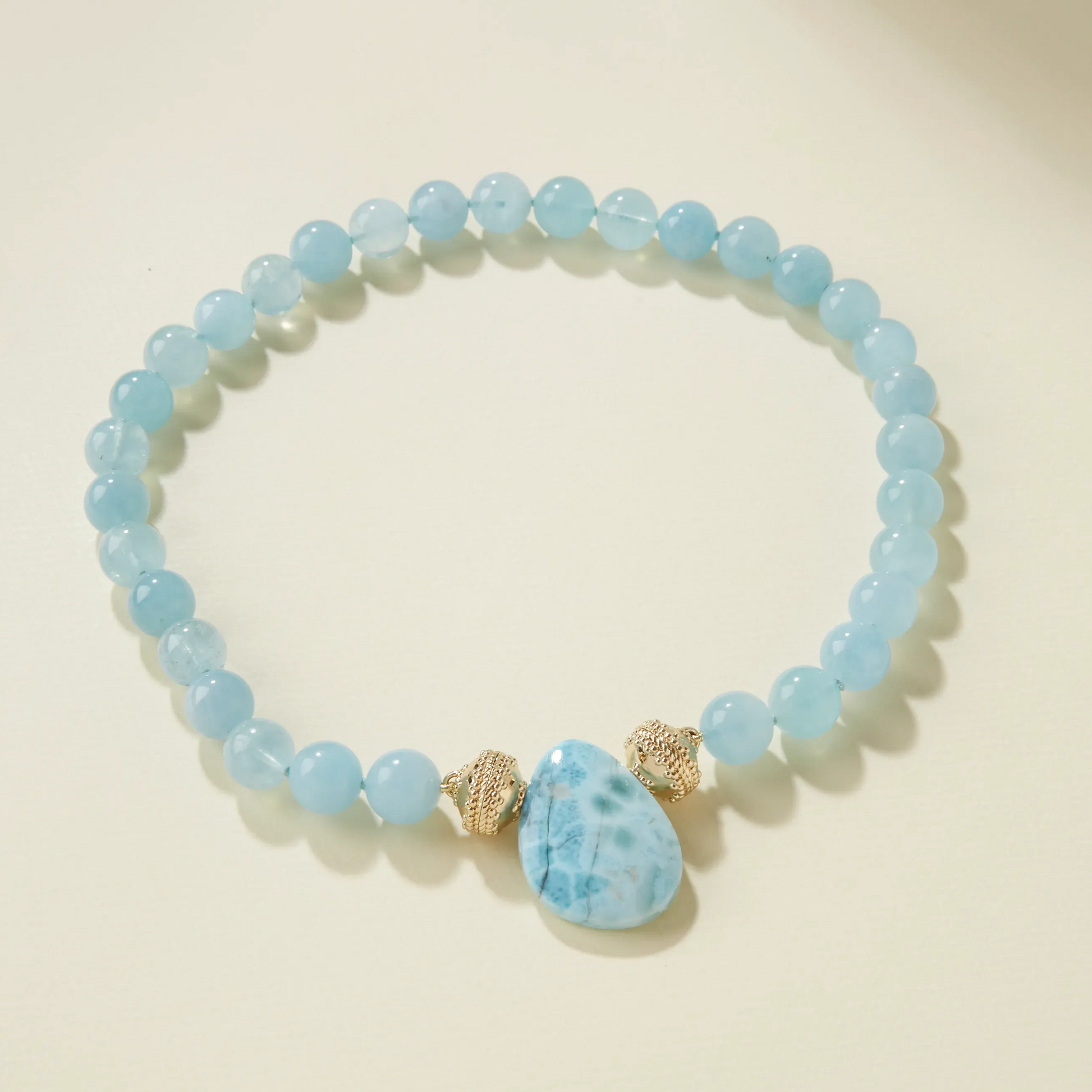 Blue Larimar Teardrop Centerpiece