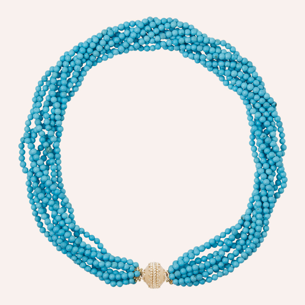 Victoire 3mm Turquoise Multi-Strand Necklace