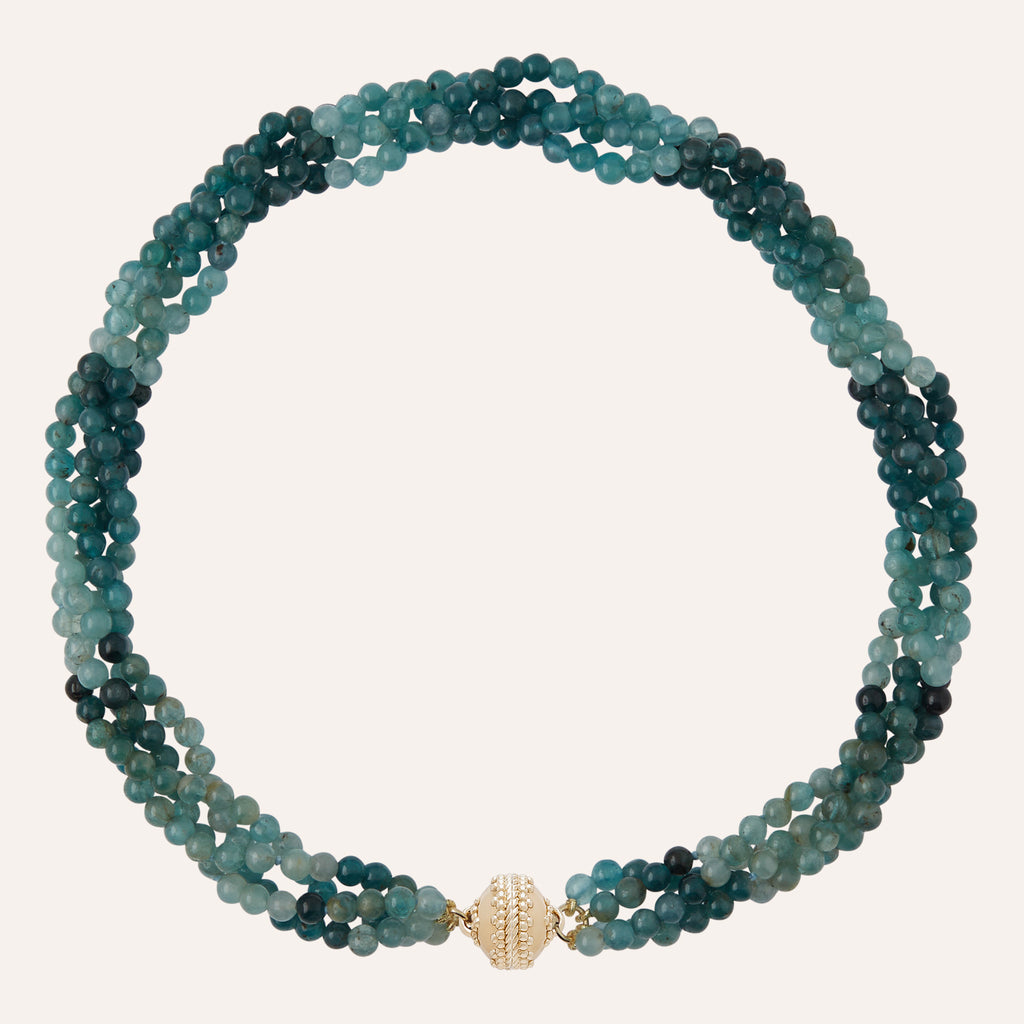 Victoire Green Grandiderite 4mm Multi-Strand Necklace