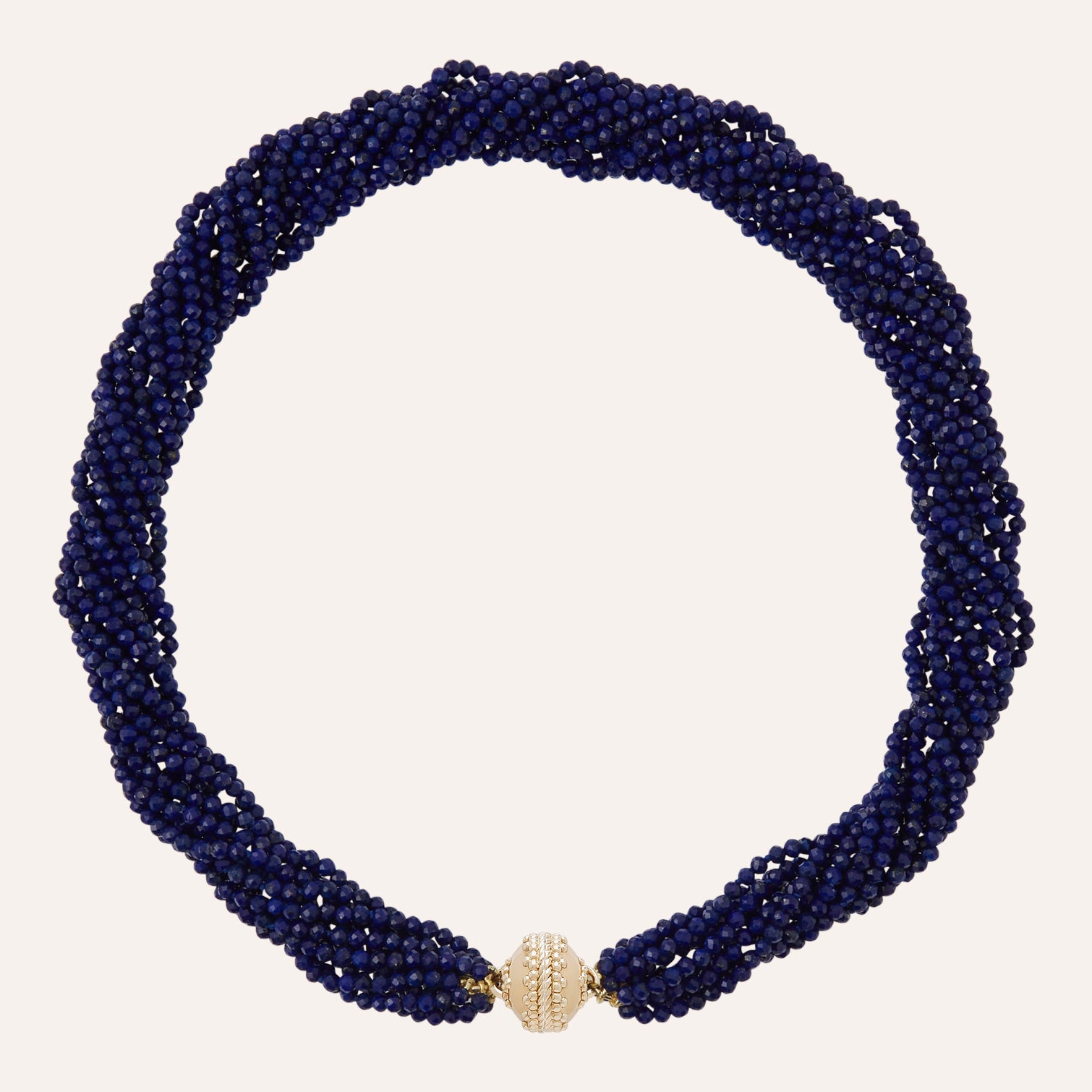 Michel Multi-Strand Blue Lapis Faceted Bead Necklace