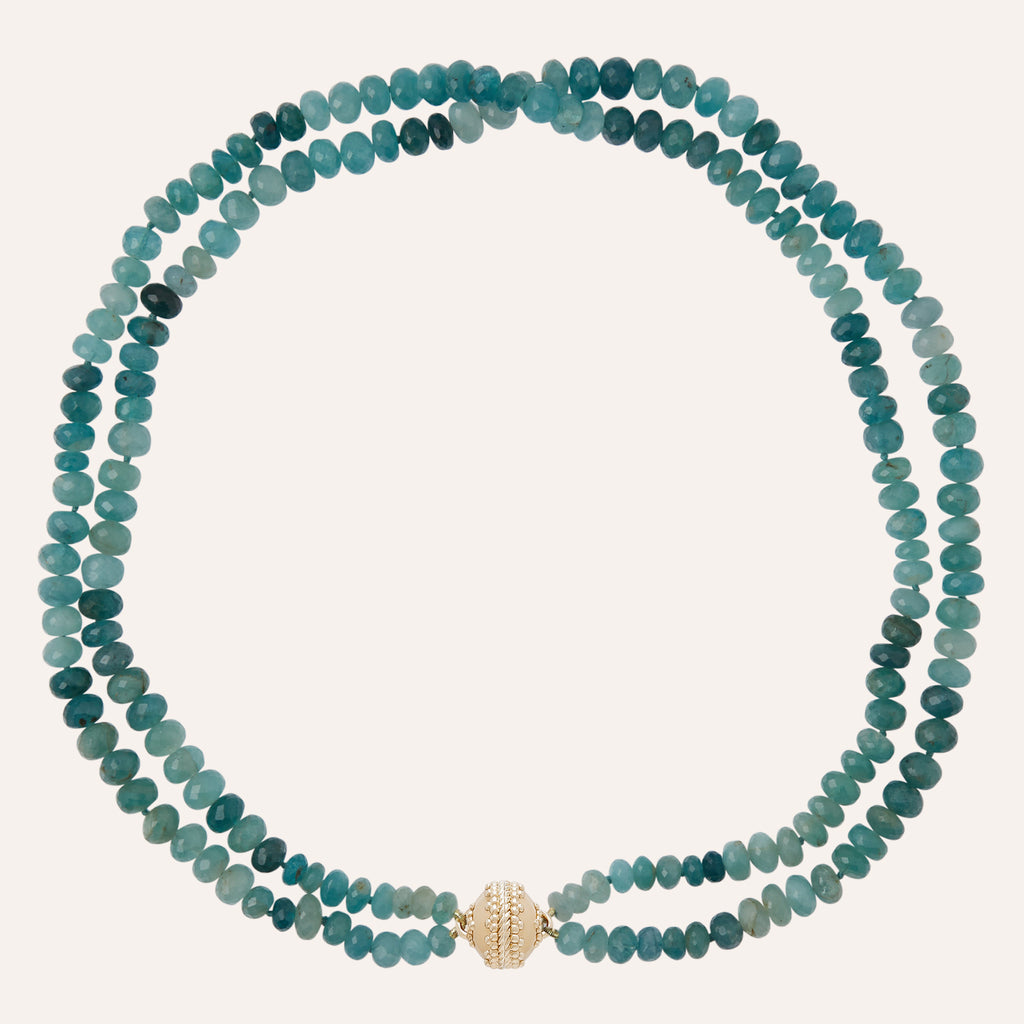 Grandiderite Rondelle Double-Strand Necklace