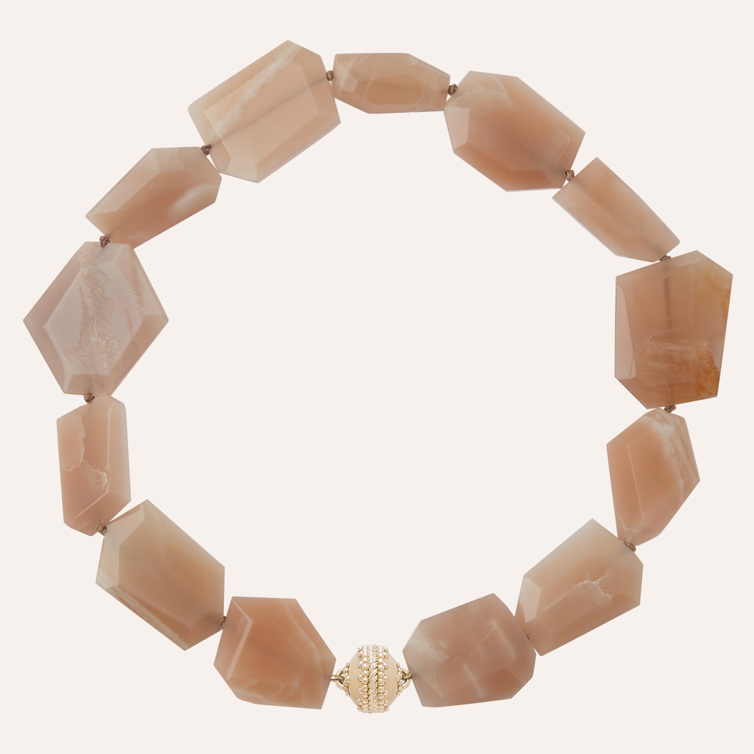 Cream Feldspar Pentagon Necklace