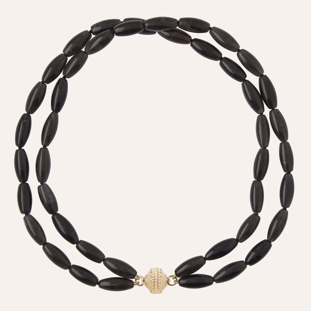 Grey Moonstone Double Strand Necklace