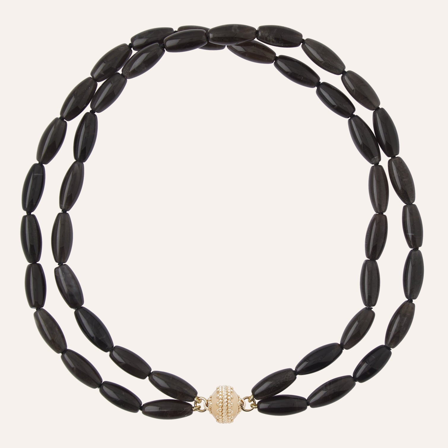 Grey Moonstone Double Strand Necklace