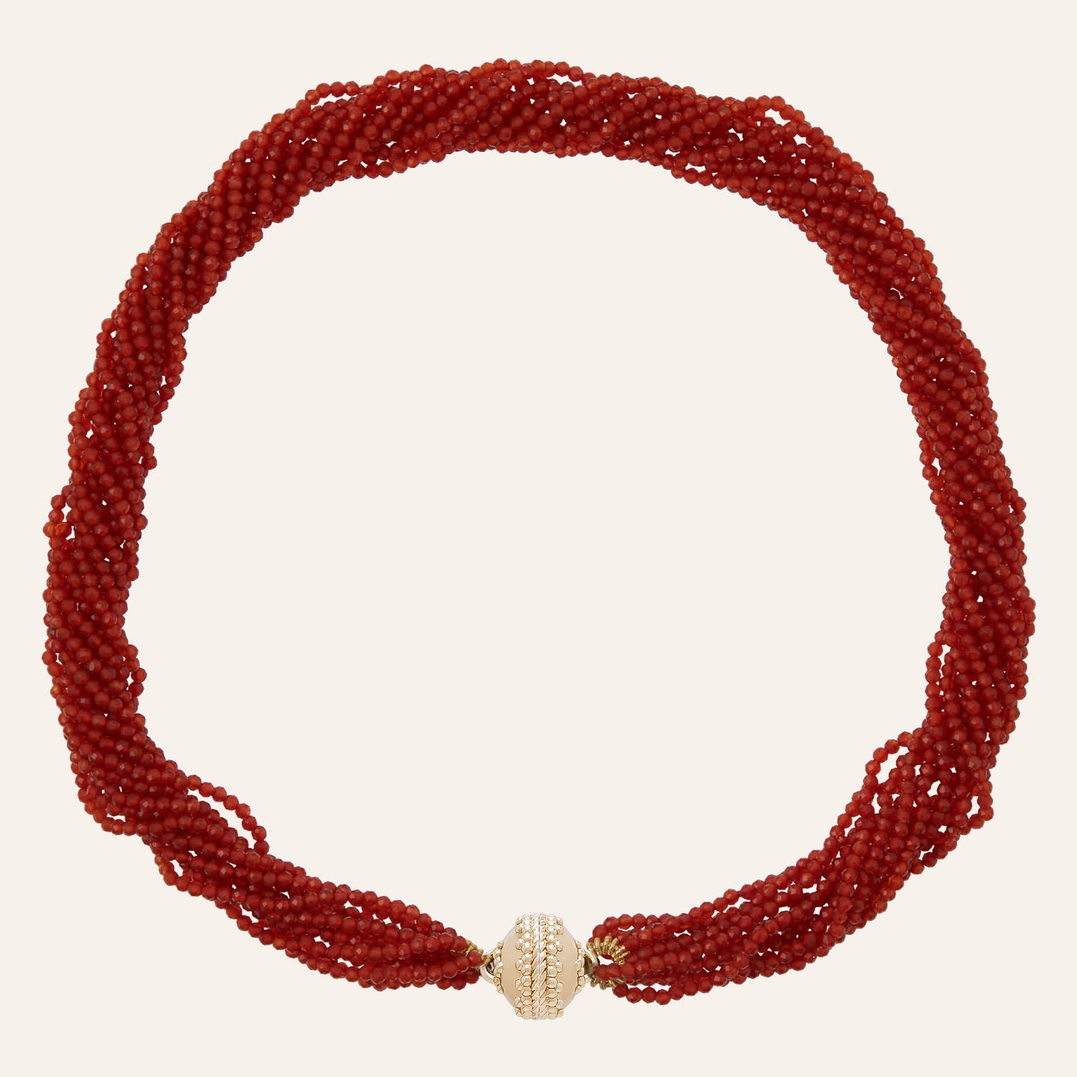 Michel Orange Carnelian Multi-Strand Necklace