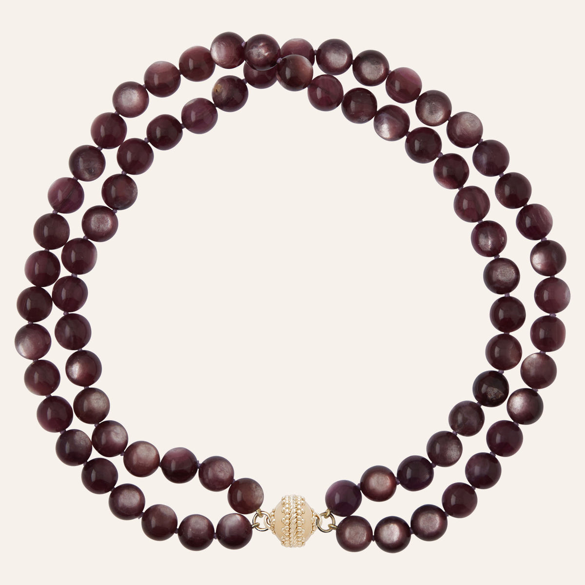 Victoire 10mm Purple Lepidolite Double Strand Necklace