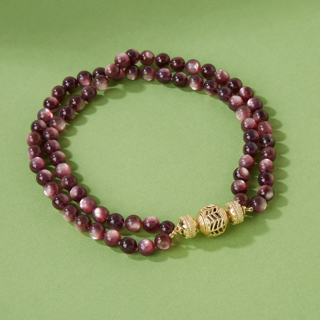 Victoire 10mm Purple Lepidolite Double Strand Necklace