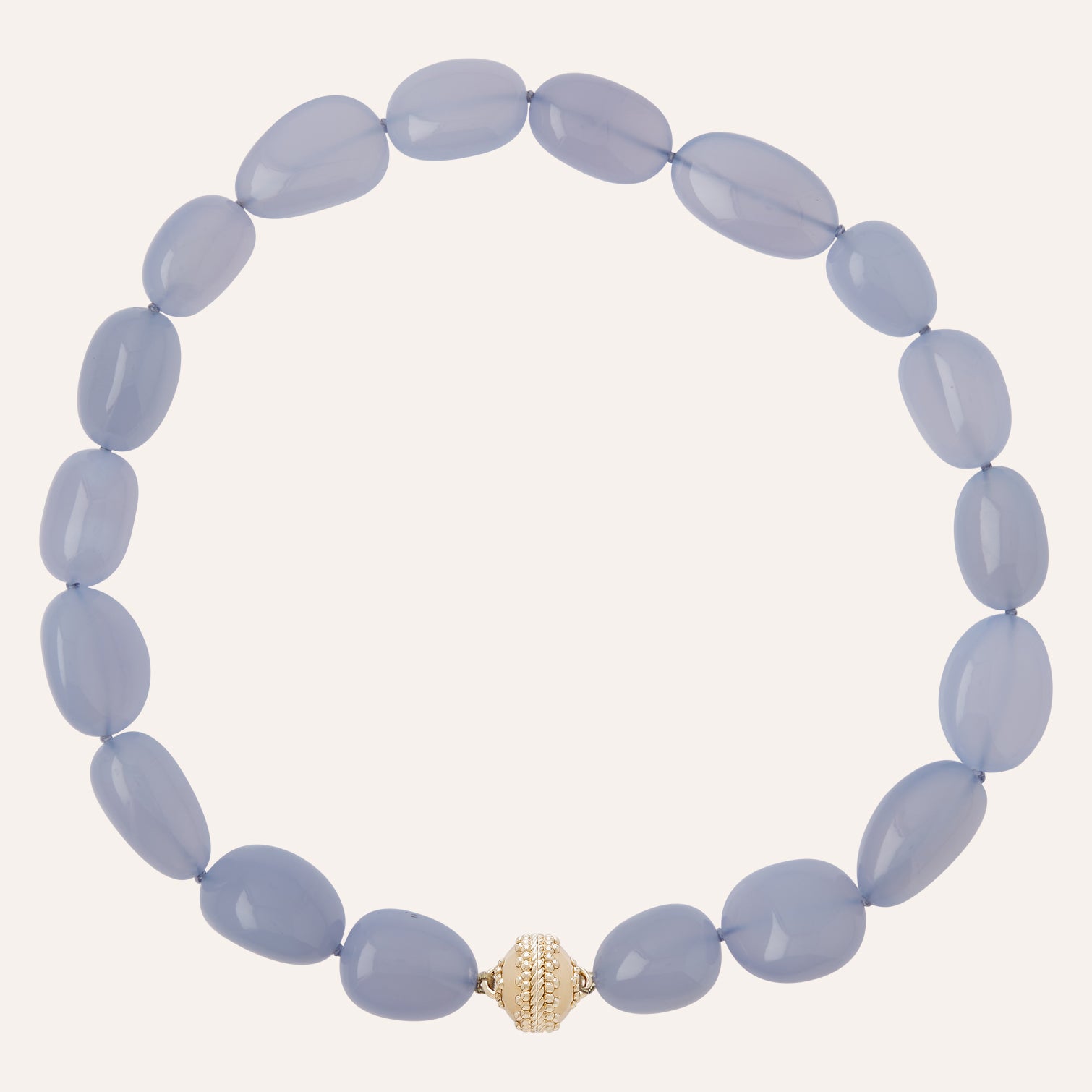 Tumbled Blue Chalcedony Necklace