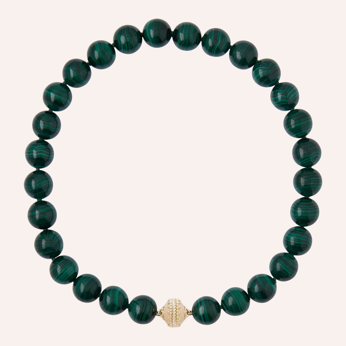 Victoire 14mm Dark Green Malachite Necklace