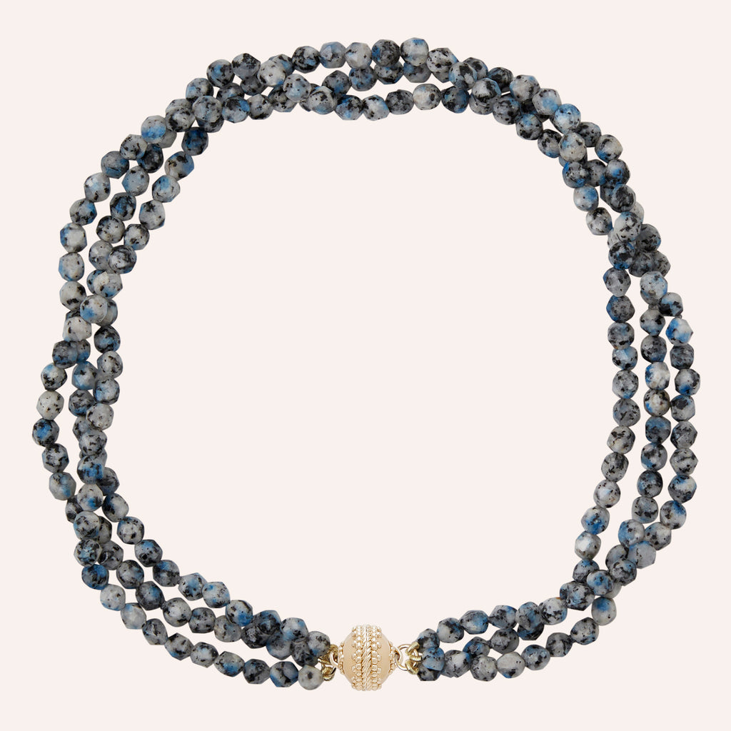 Nancy 4mm K2 Blue Azurite Multi-Strand Necklace