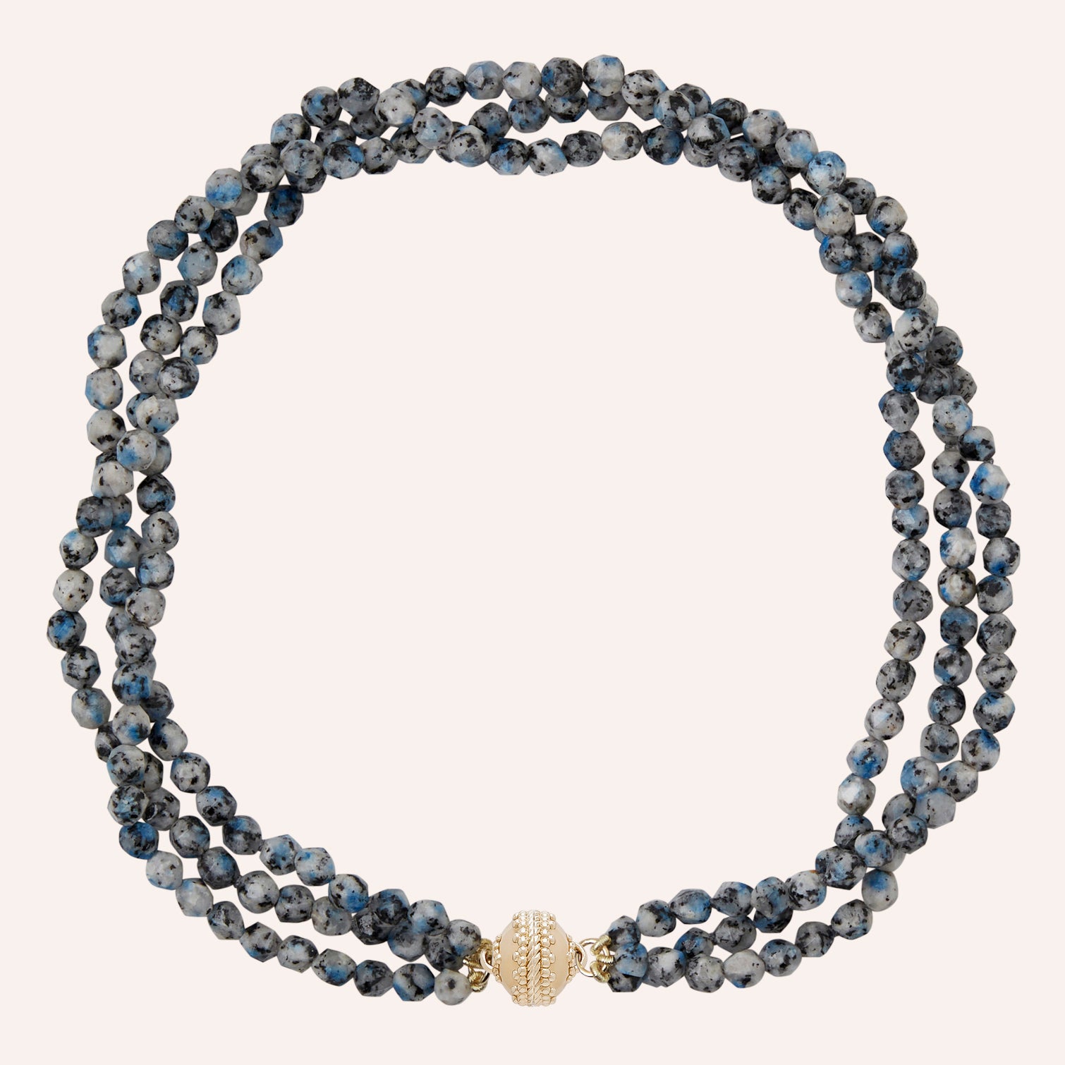 Nancy 4mm K2 Blue Azurite Multi-Strand Necklace