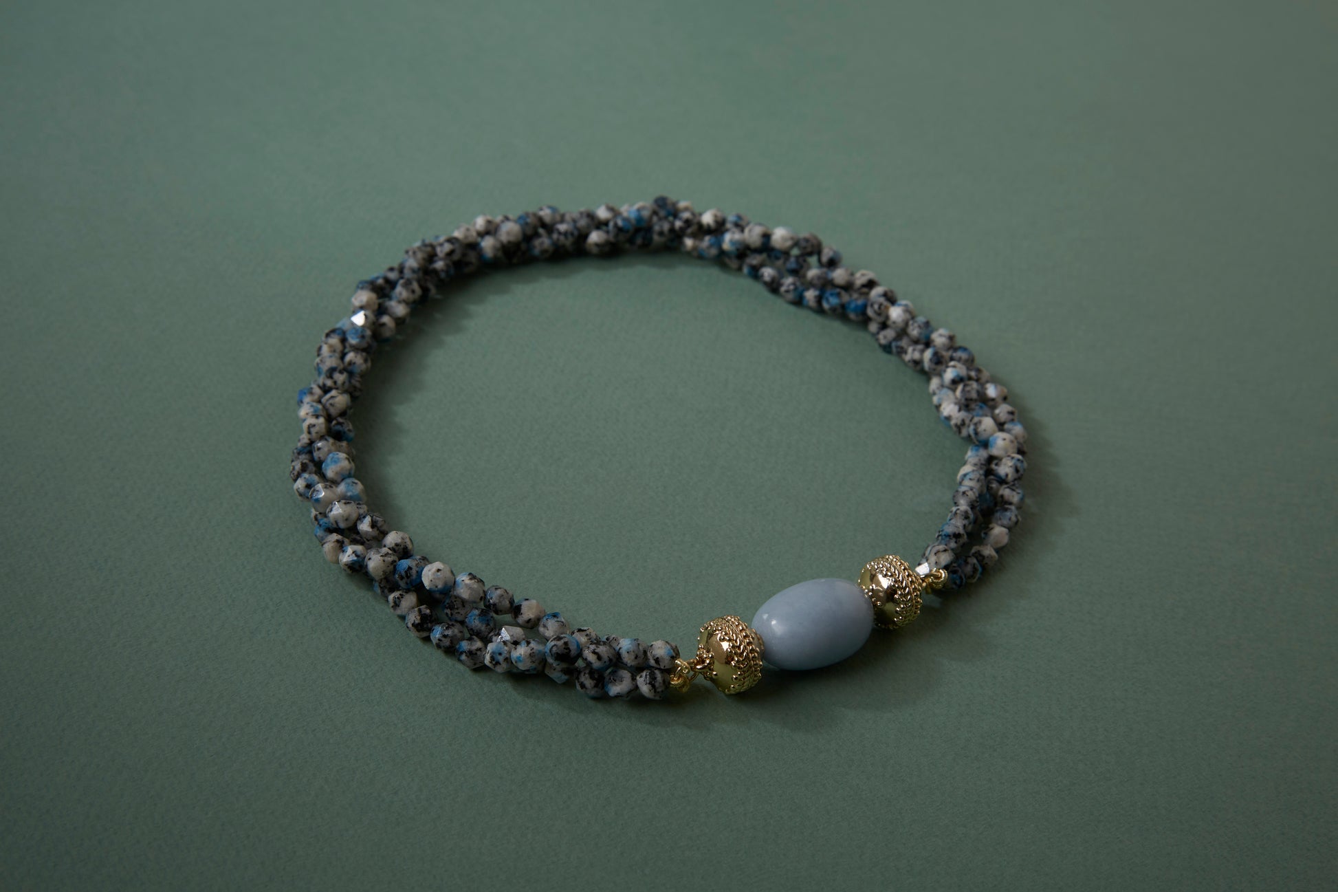 Nancy 4mm K2 Blue Azurite Multi-Strand Necklace