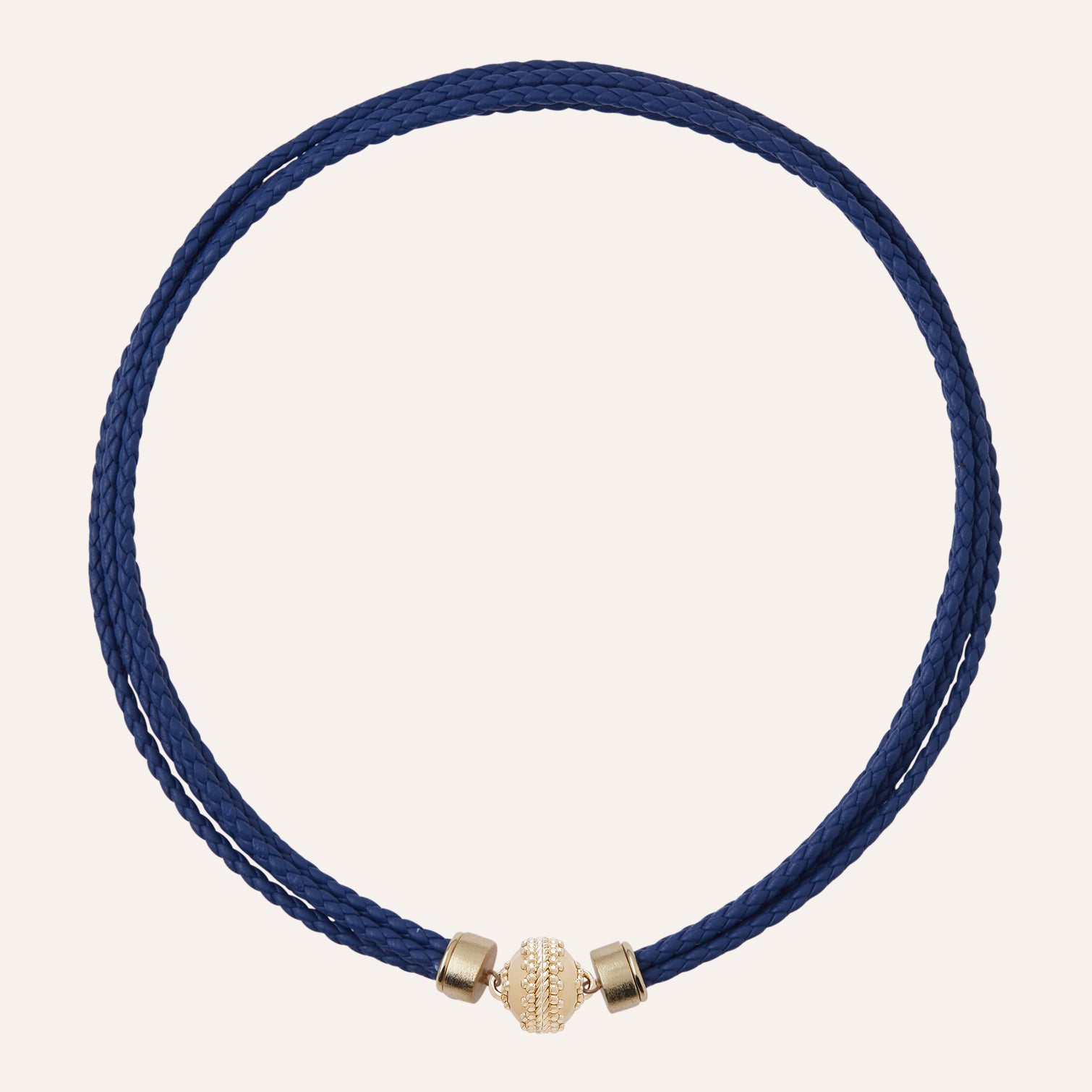 Wellington Braided Azure Leather Necklace