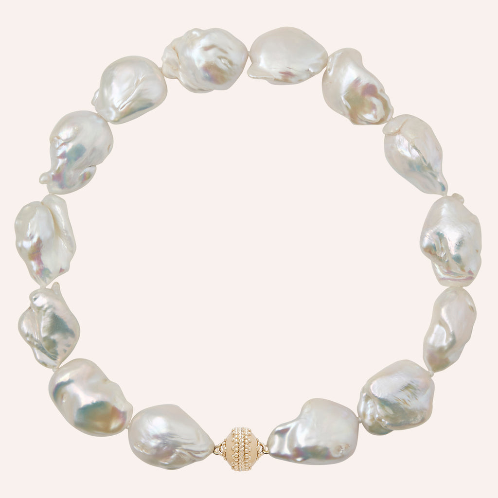 Freshwater 20-30mm Light Grey Baroque Pearl Necklace
