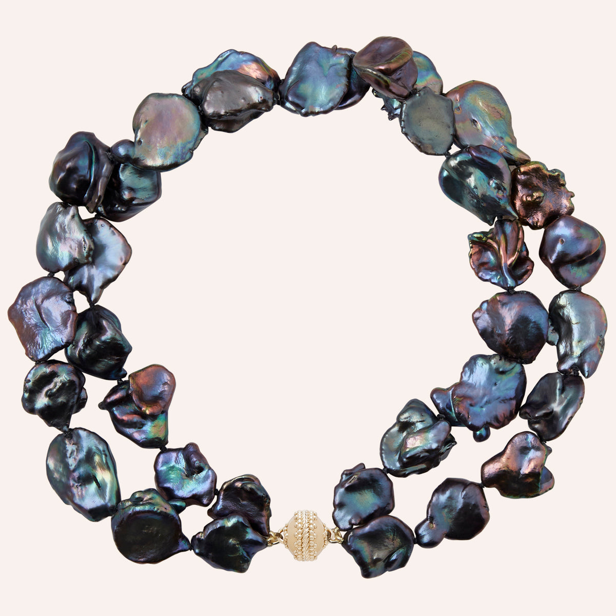 Peacock Keshi Pearl Double Strand Necklace
