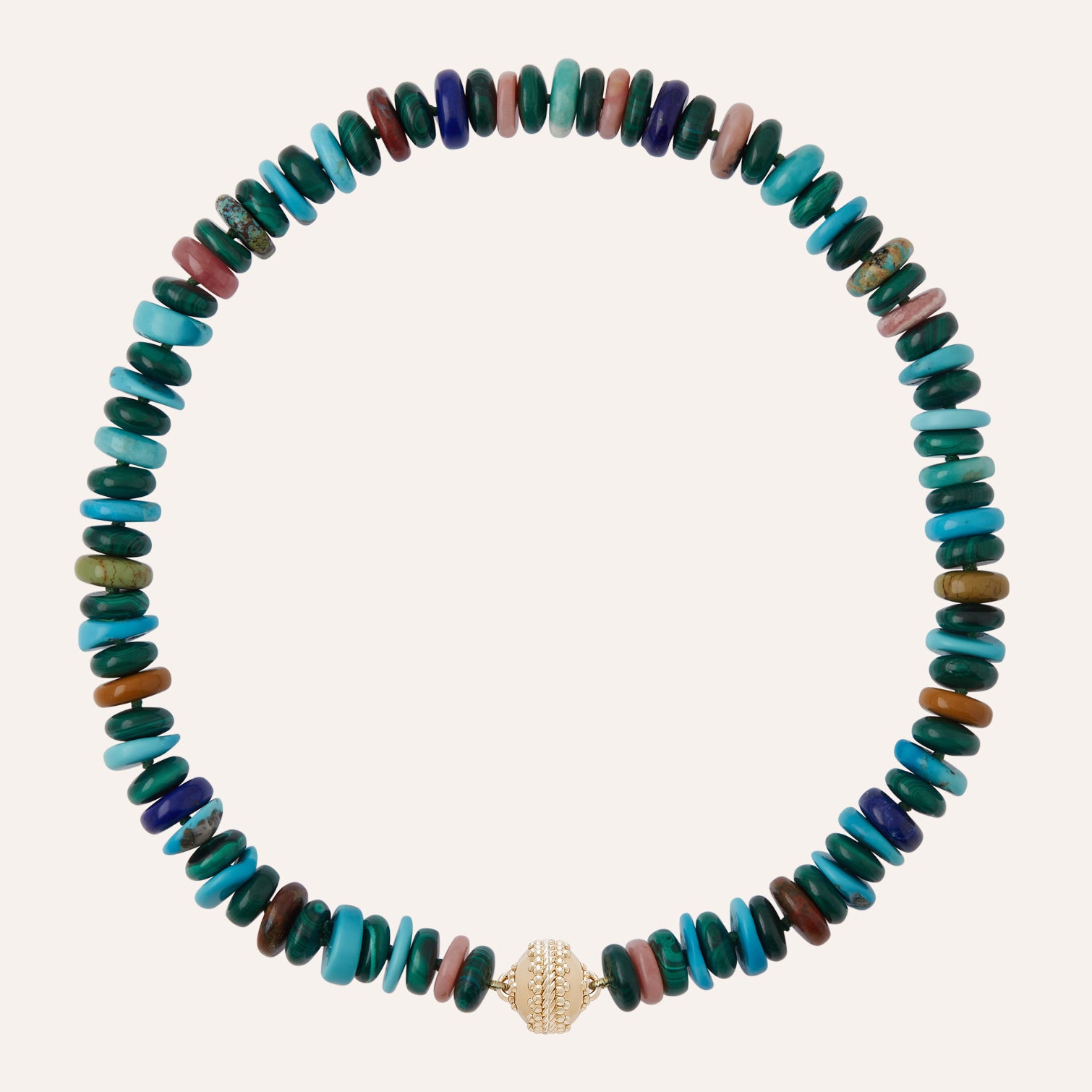 Garden Party Mixed Stone Rondelle Necklace