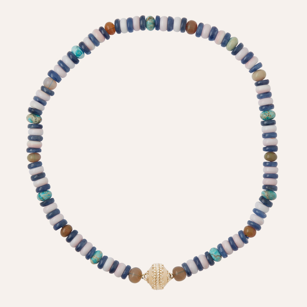 Night Sky Mixed Stone Rondelle Necklace
