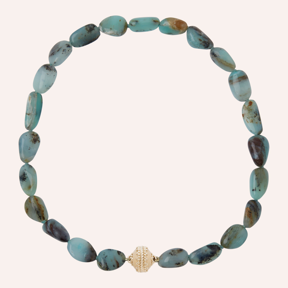 Helen Multicolor Blue Opal Tumbled Necklace