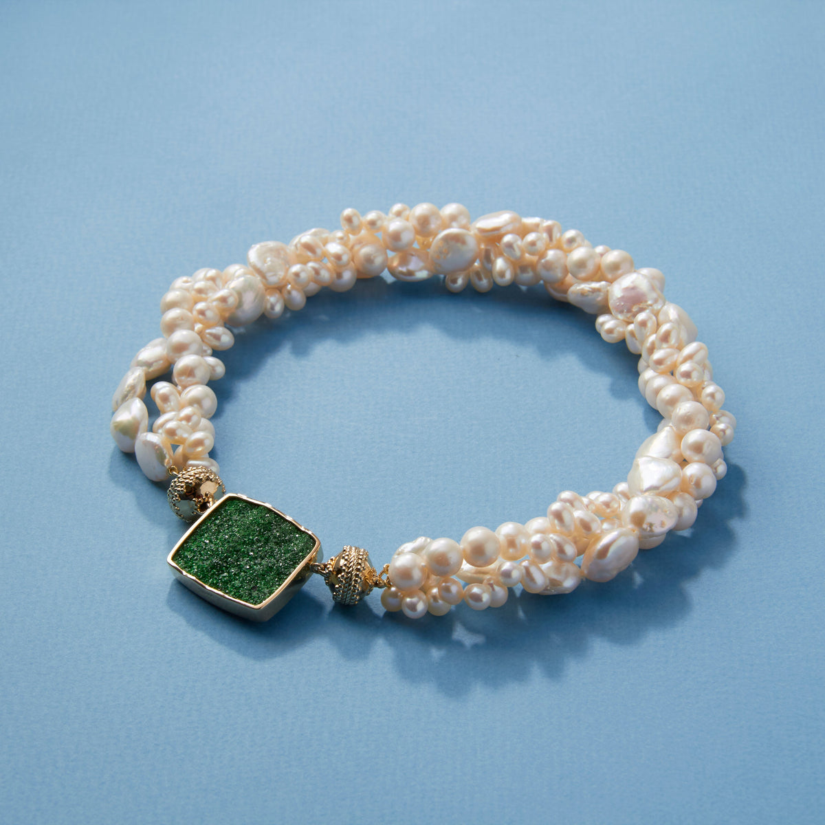 Green Uvarovite Garnet Rectangular Druzy Centerpiece