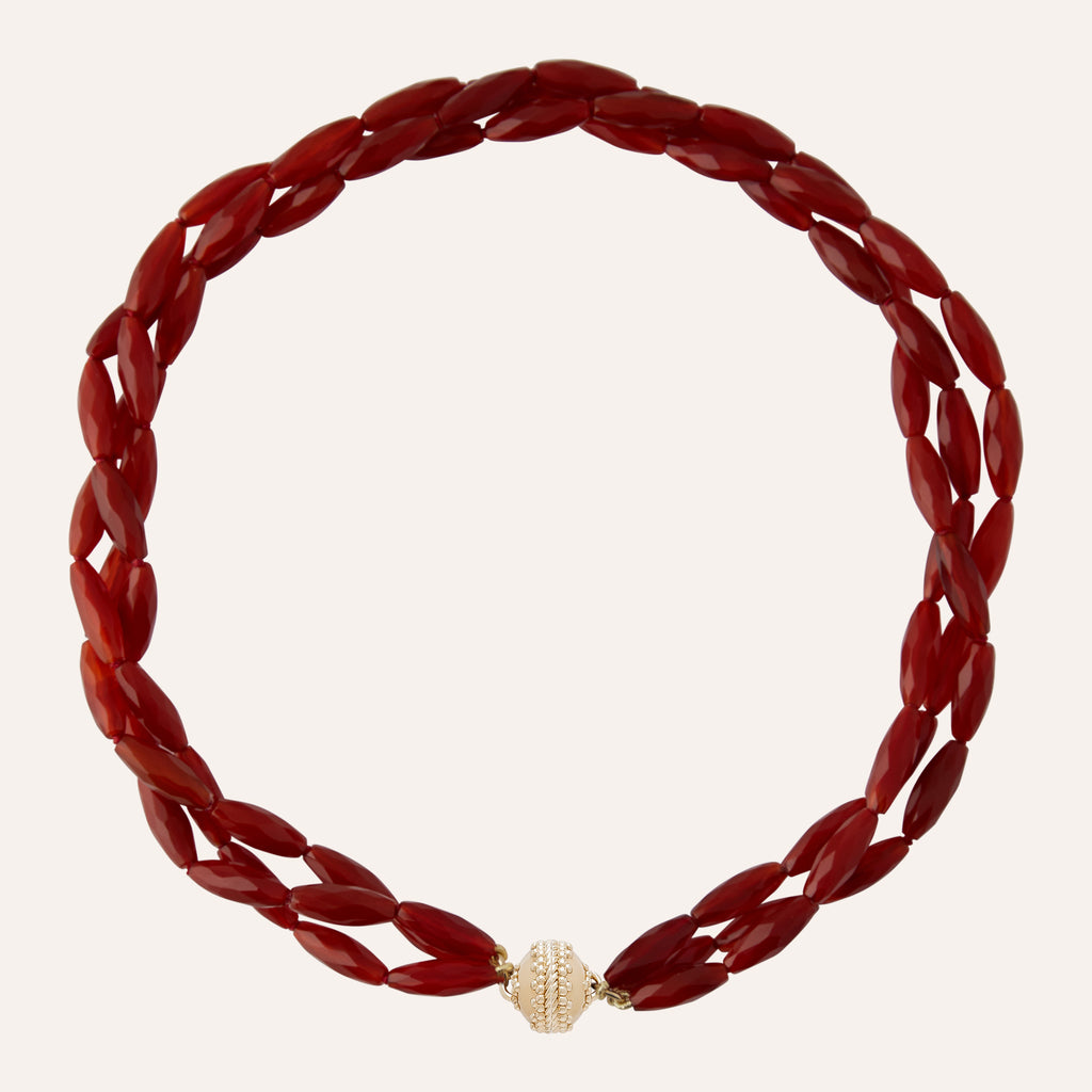 Nancy Faceted Carnelian Multi-Strand Necklace