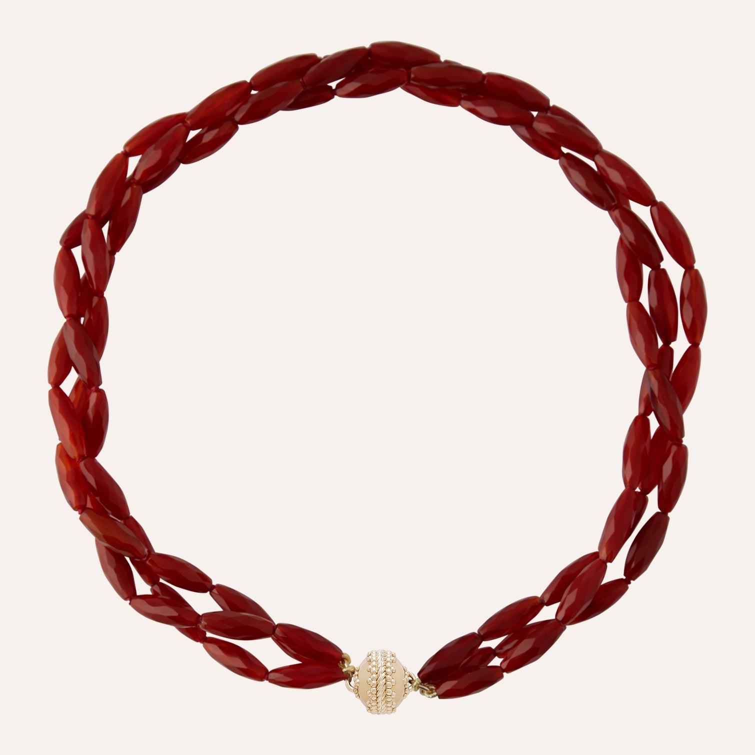 Nancy Faceted Carnelian Multi-Strand Necklace