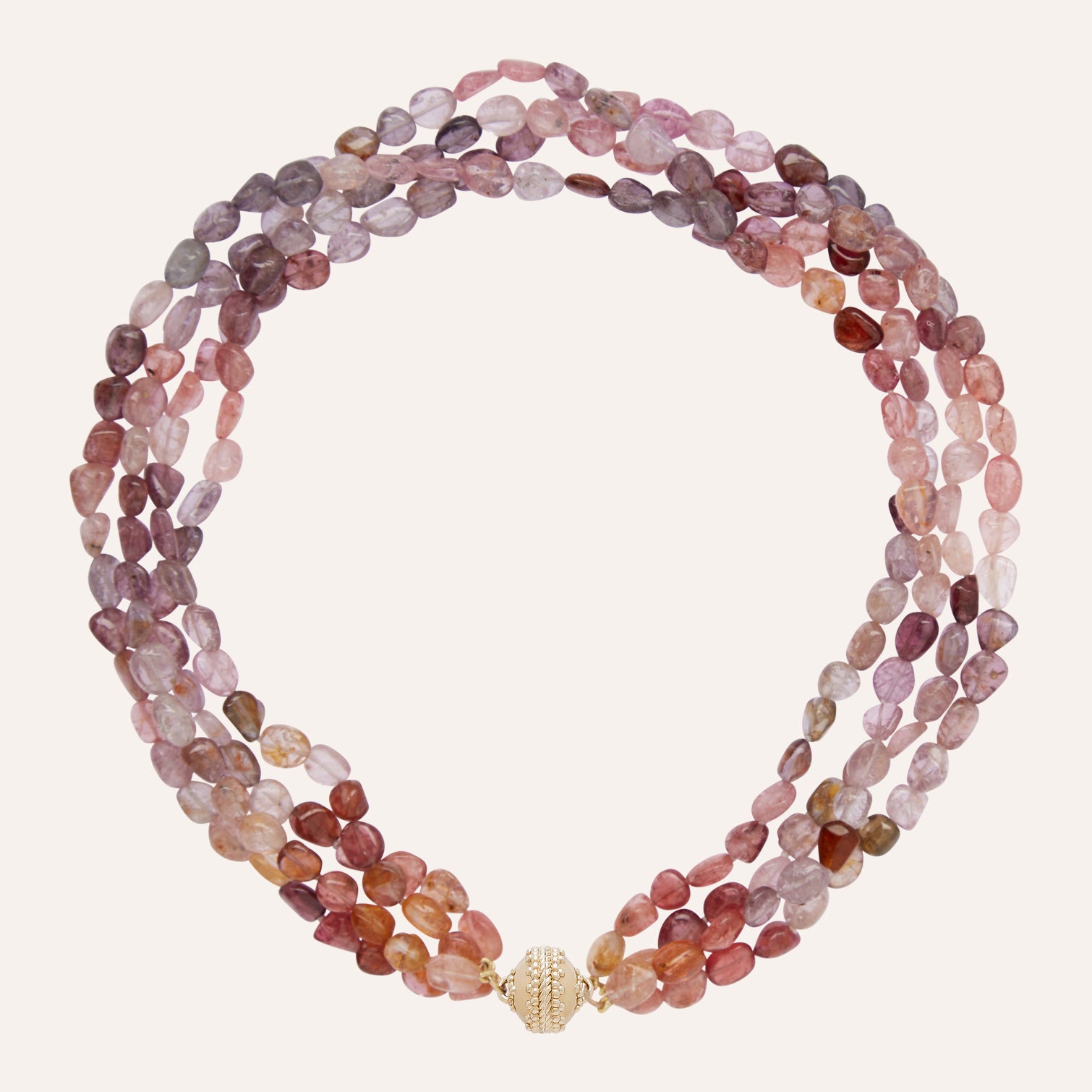 Pink Spinel Ombre Multi-Strand Necklace