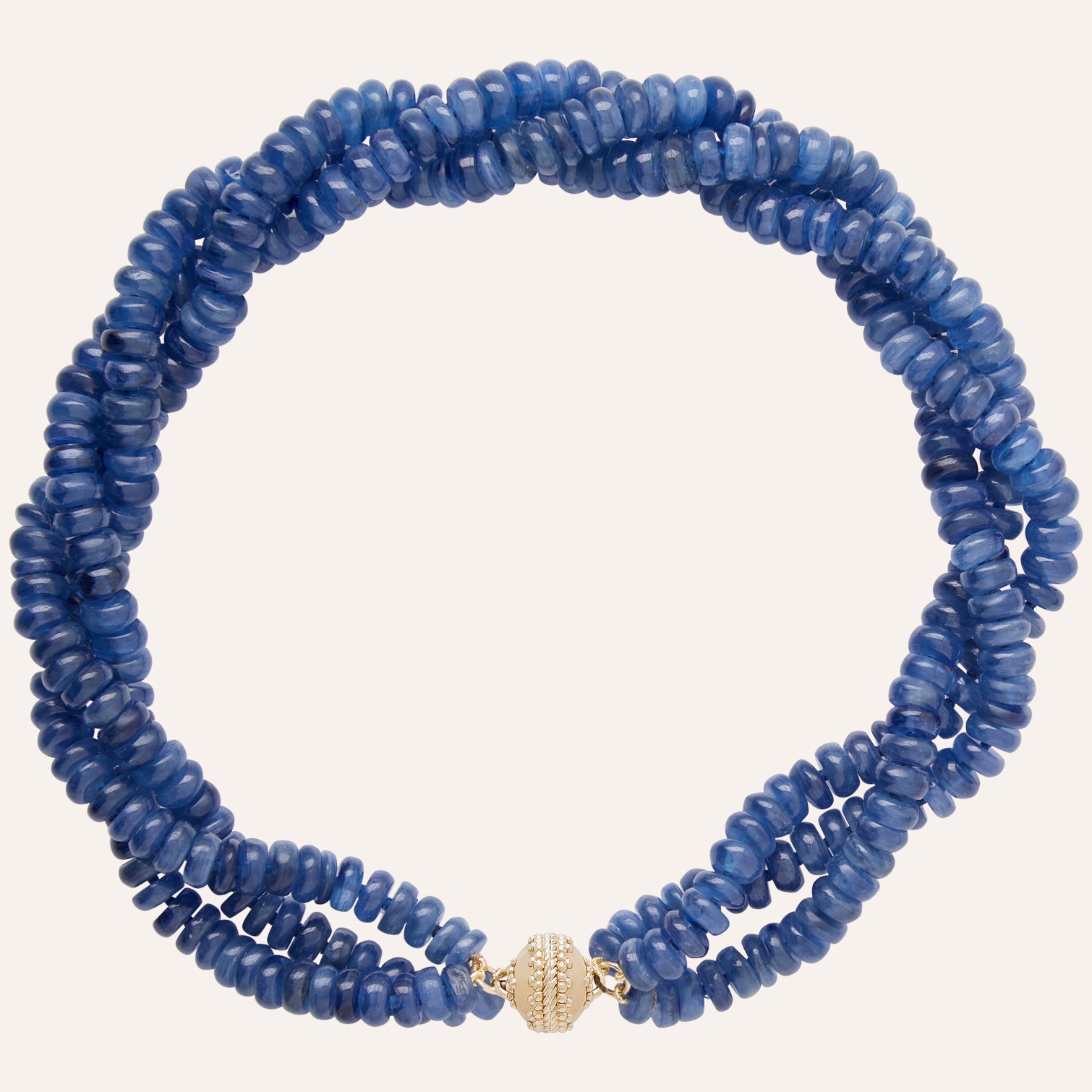 Kyanite Rondelle Three Strand Necklace