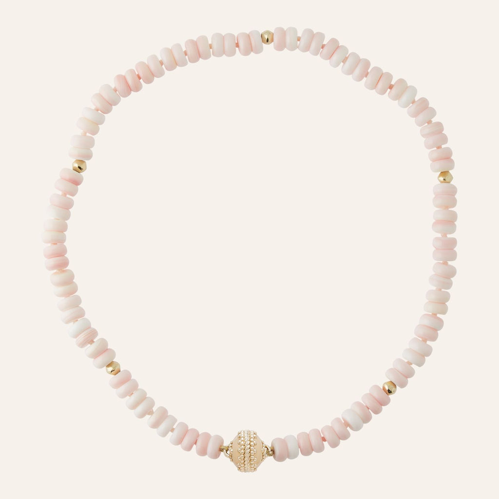 Peppercorn Pink Shell Rondelle Necklace