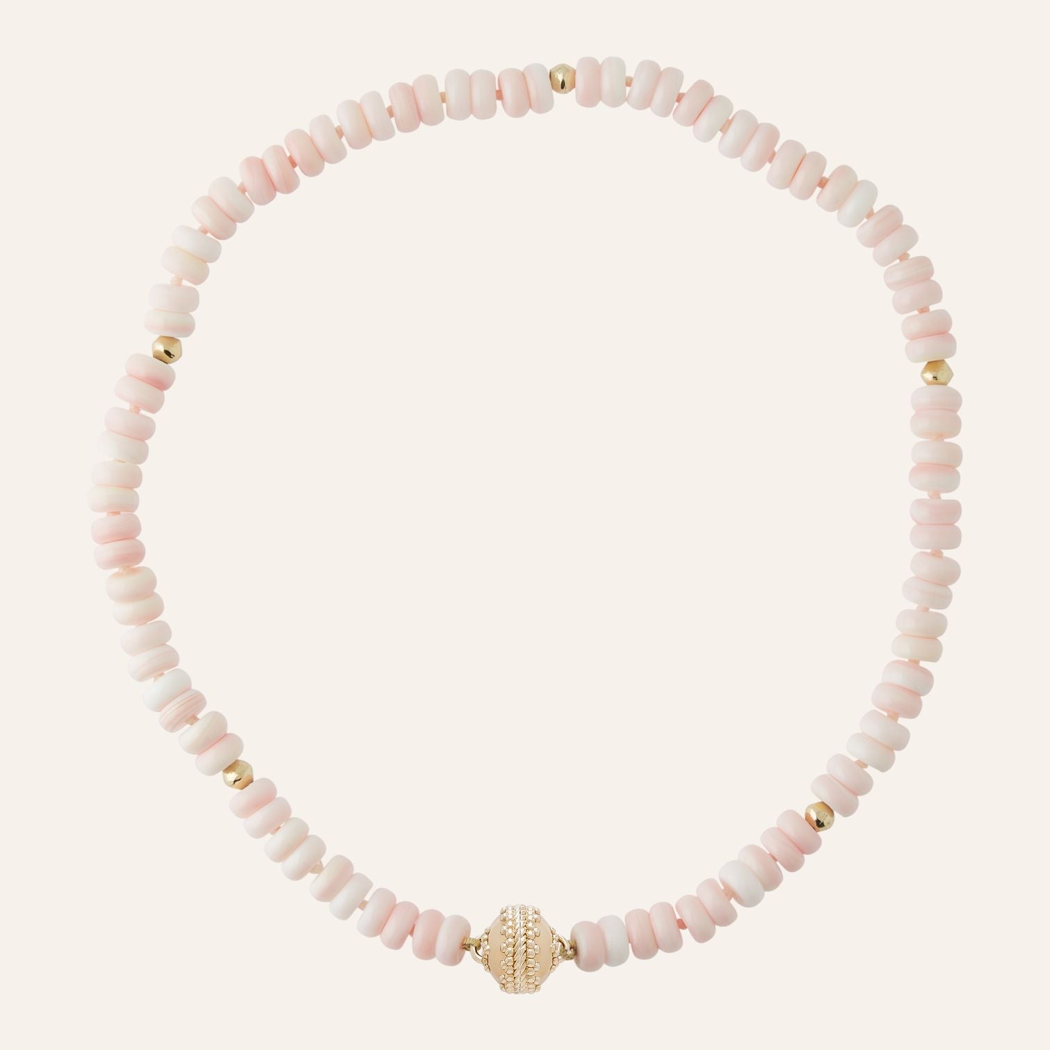 Peppercorn Pink Shell Rondelle Necklace