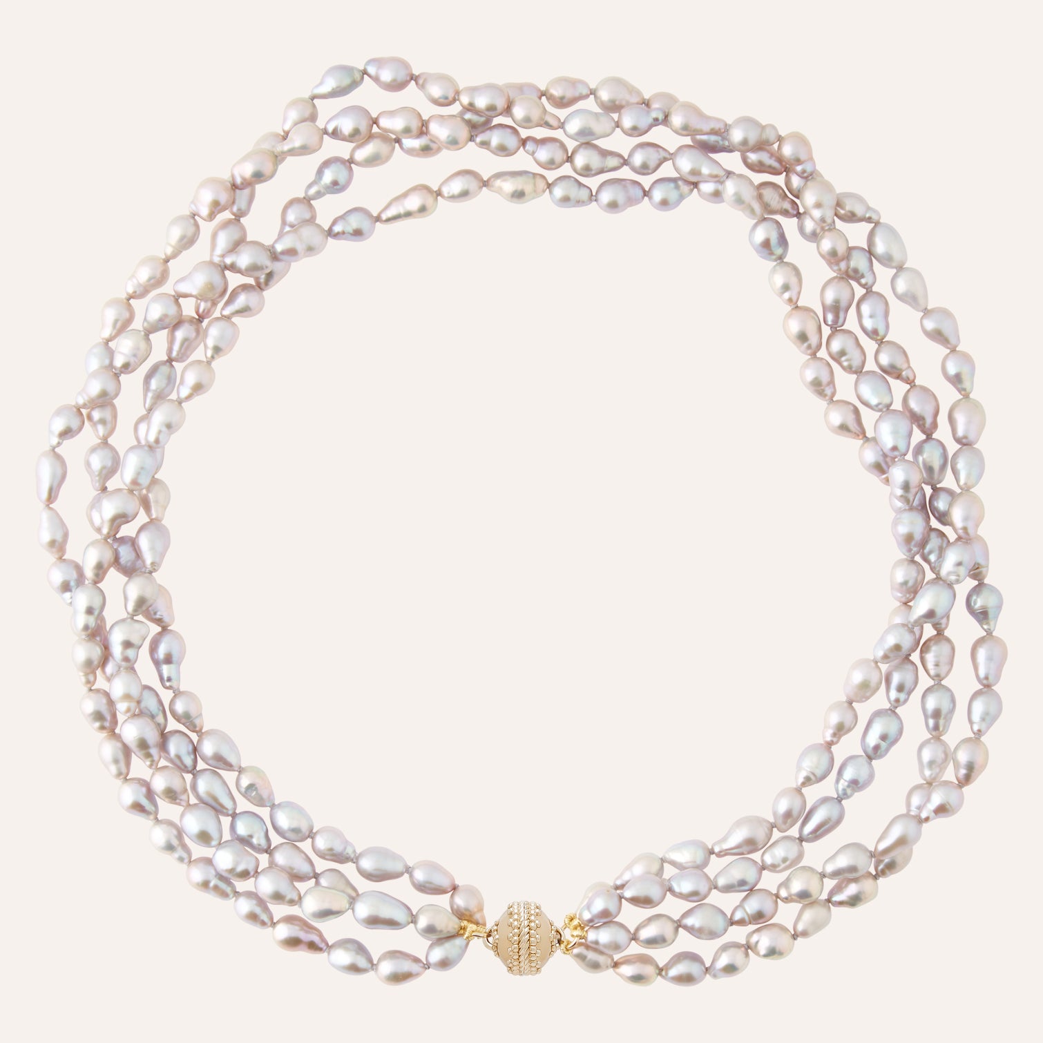 Small Grey Freshwater Pearl Multi Strand Necklace