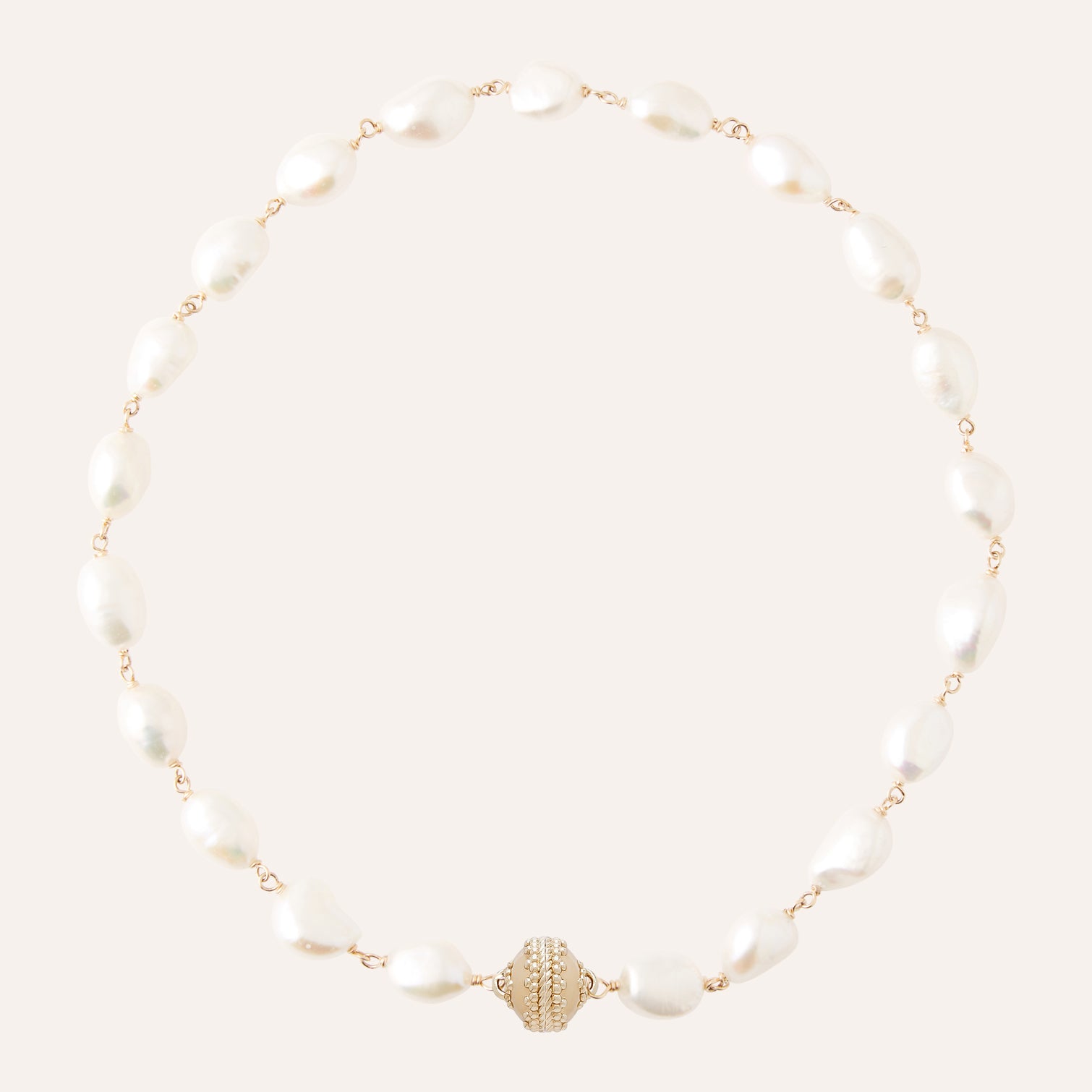 Caspian White Baroque Pearl Necklace