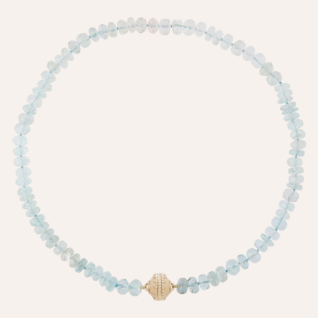 Faceted Light Blue Aquamarine Necklace