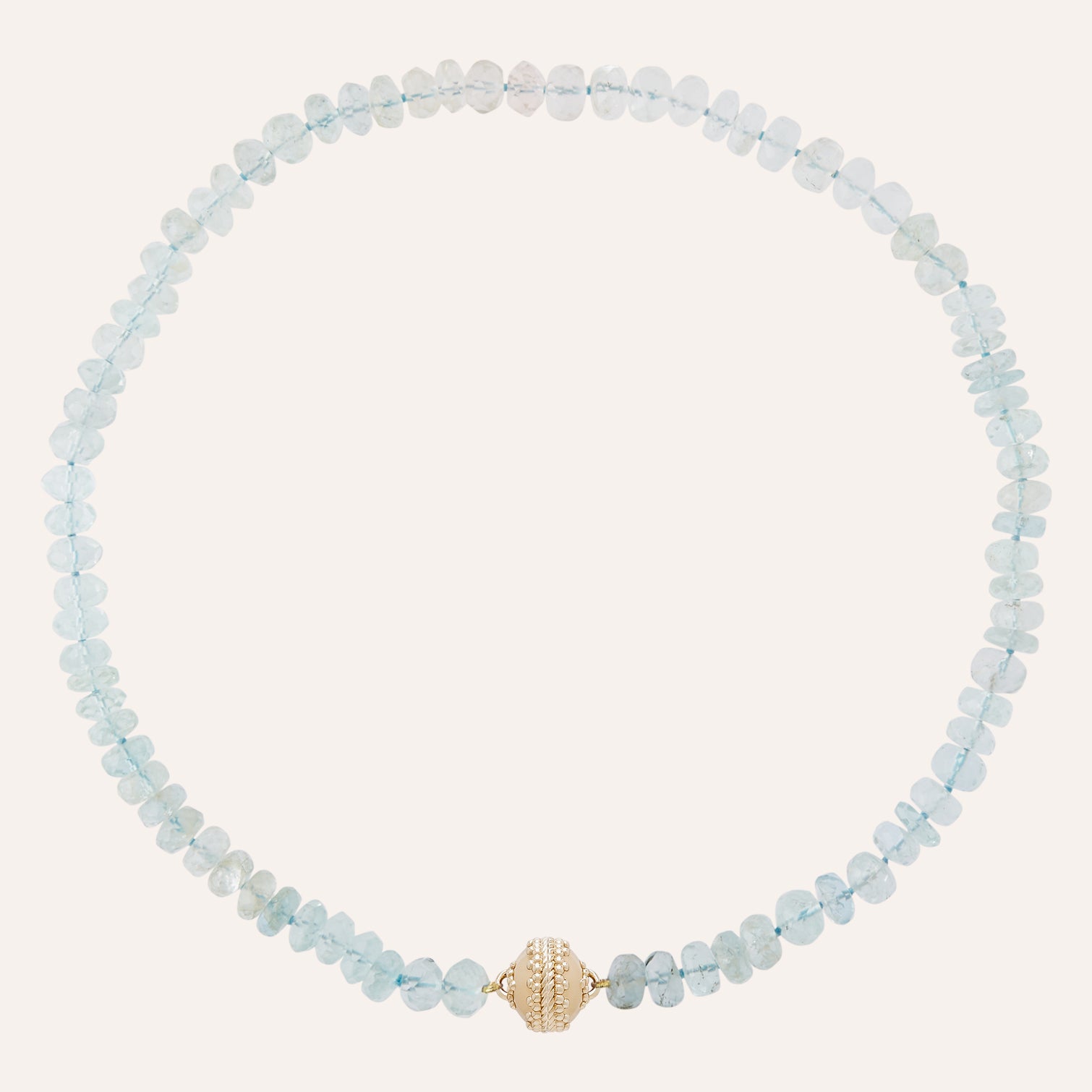 Faceted Light Blue Aquamarine Necklace