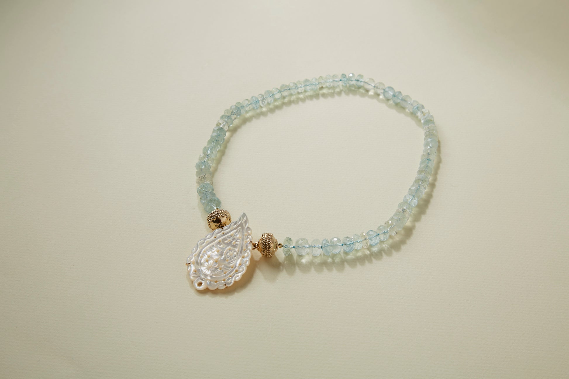 Faceted Light Blue Aquamarine Necklace